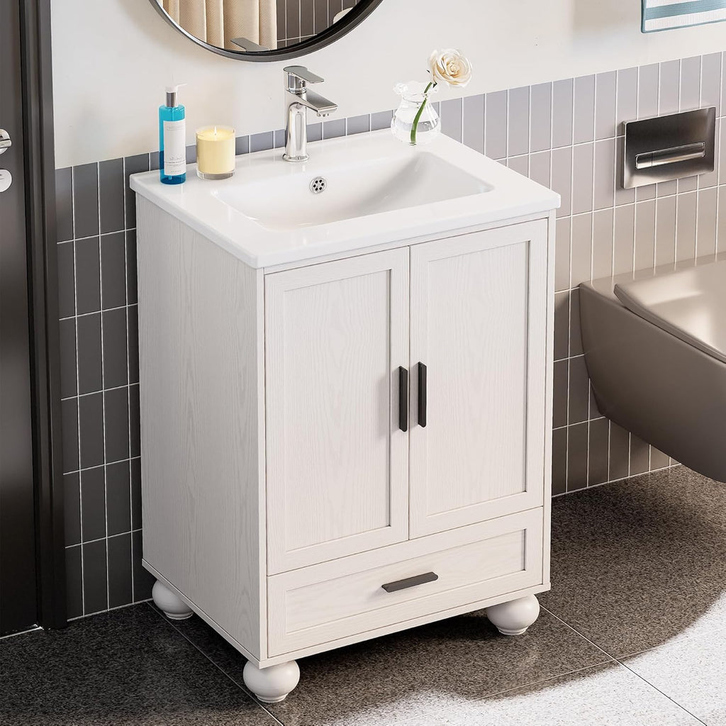 LIKIMIO Single Ceramic Bathroom Vanity（24"）