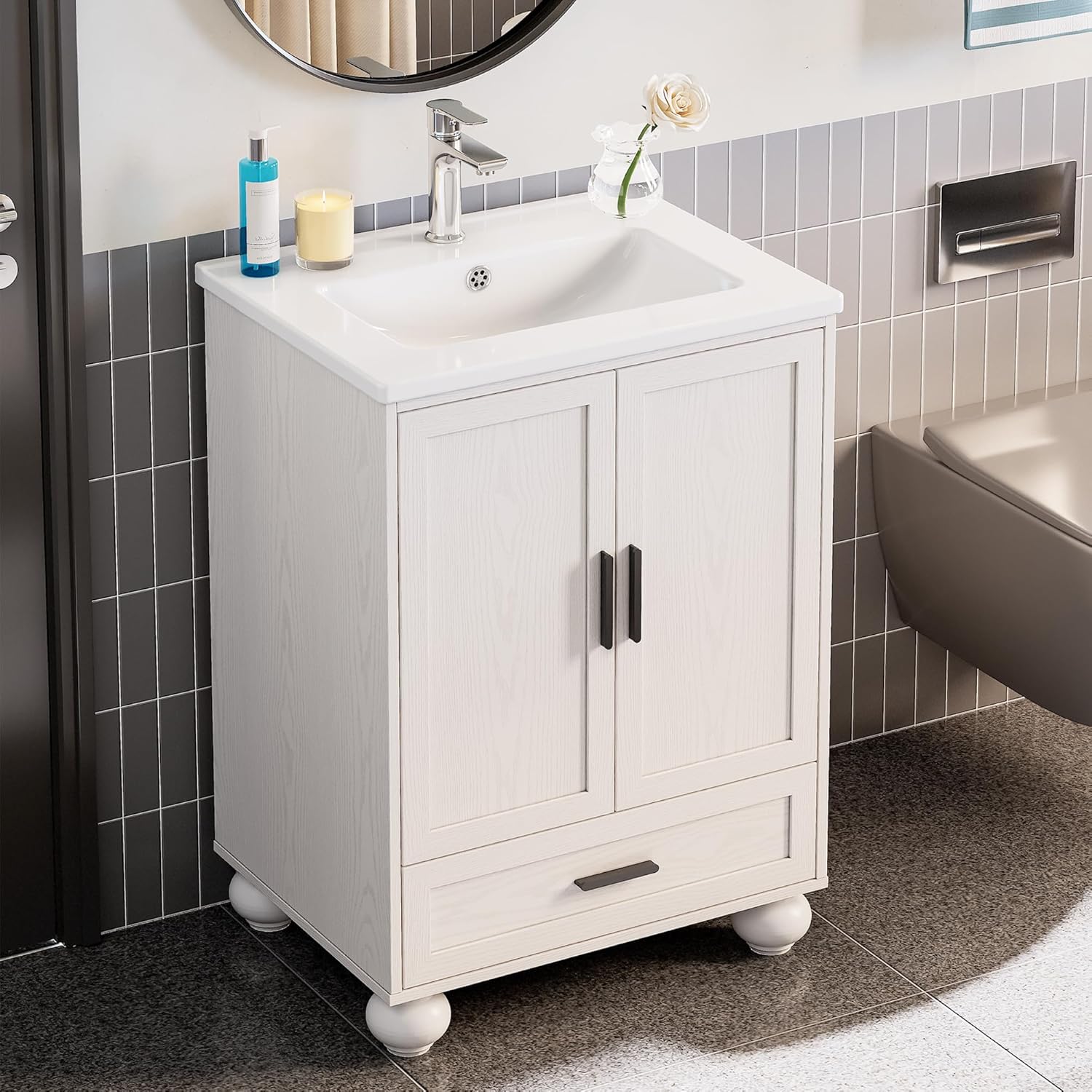 LIKIMIO Single Ceramic Bathroom Vanity（24"）