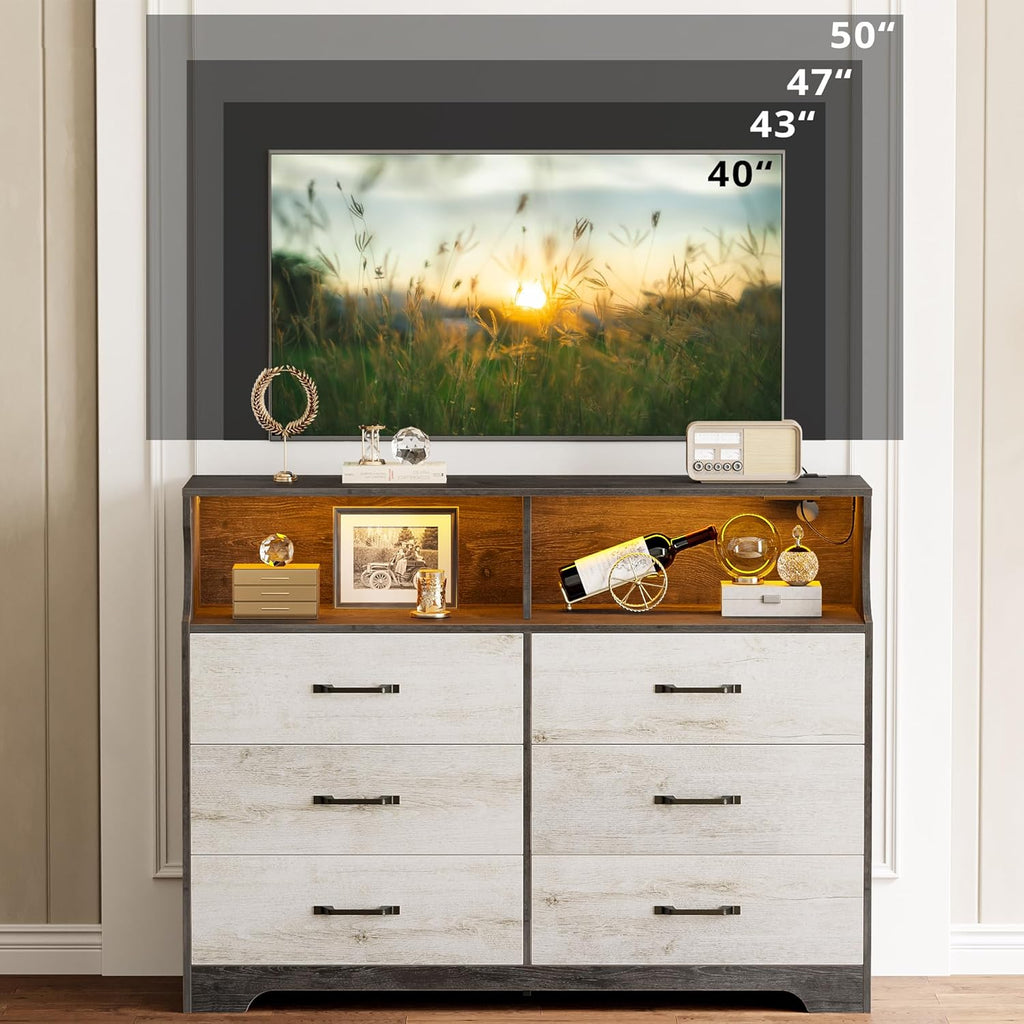 LIKIMIO Wooden Farmhouse Chests & Dresser (47")