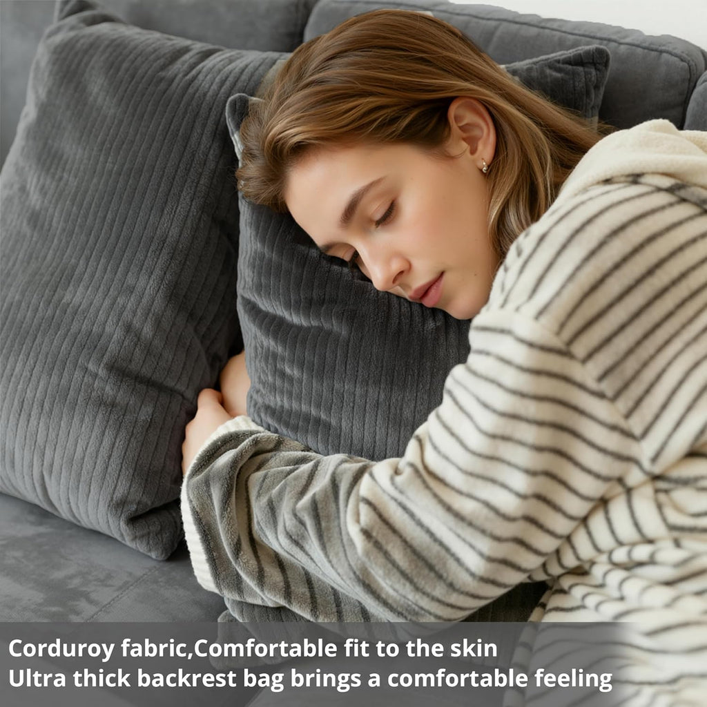 LIKIMIO L-shaped Corduroy Modular Sofa（91.1“）