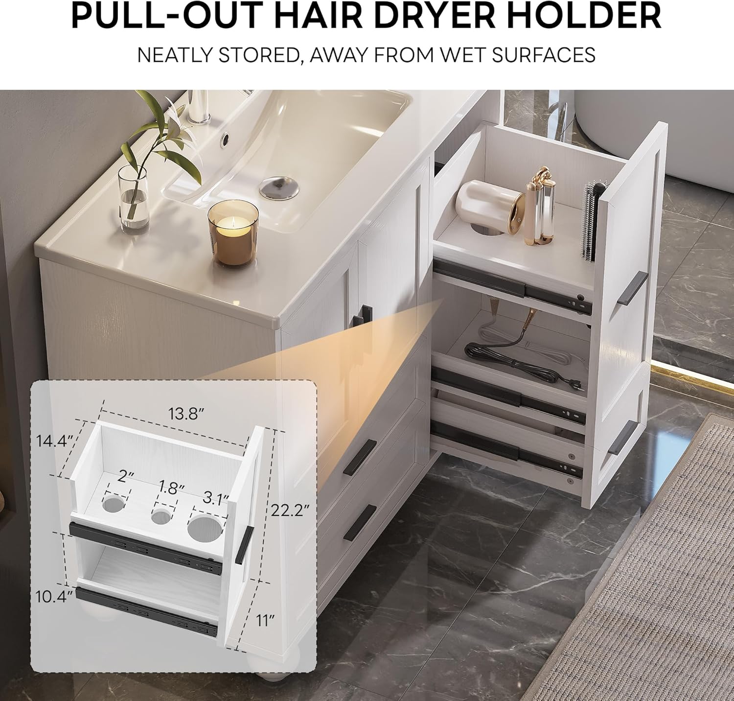 LIKIMIO Modern Wooden Bathroom Vanity (30"/36")