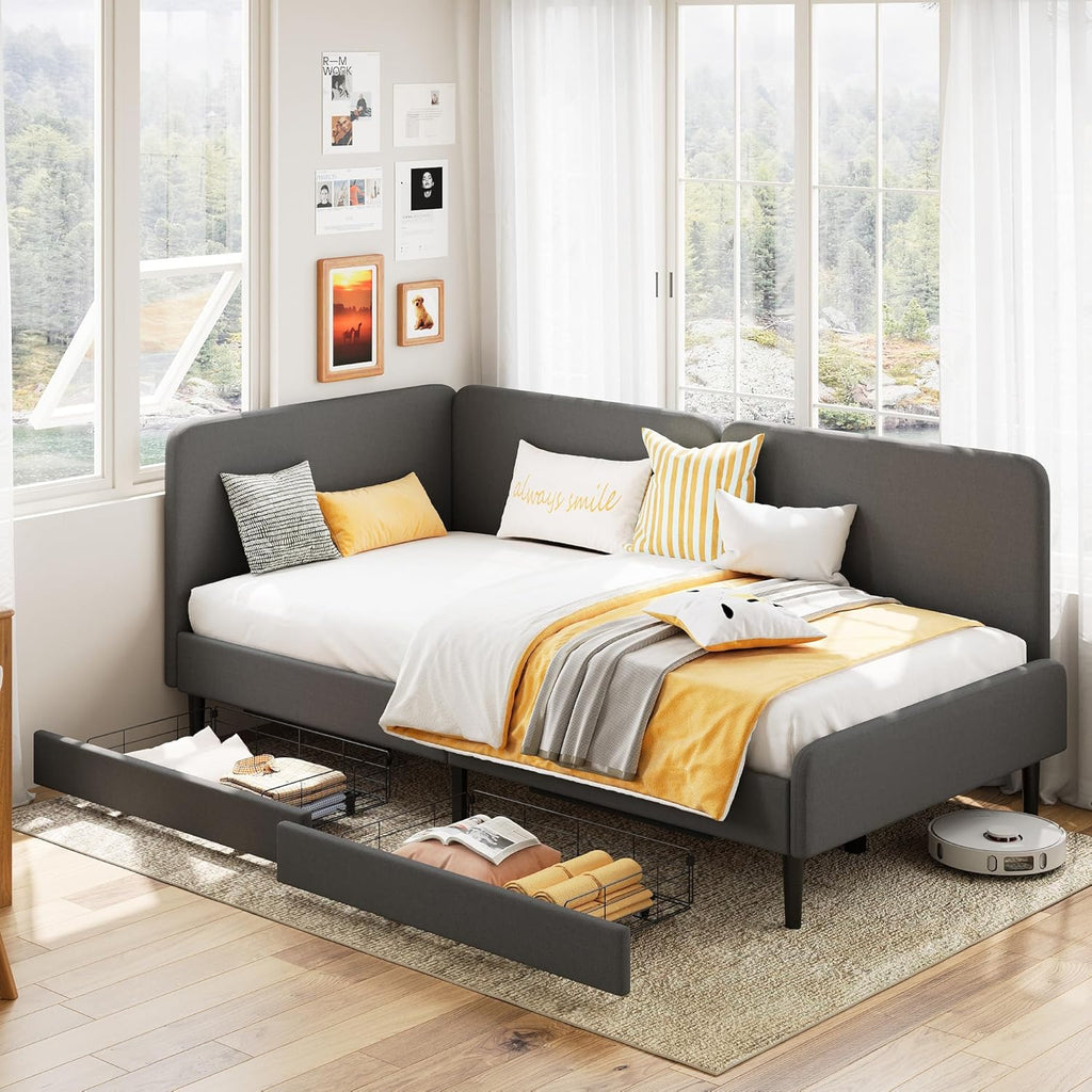 LIKIMIO Adjustable Bed Rails Corner Bed 