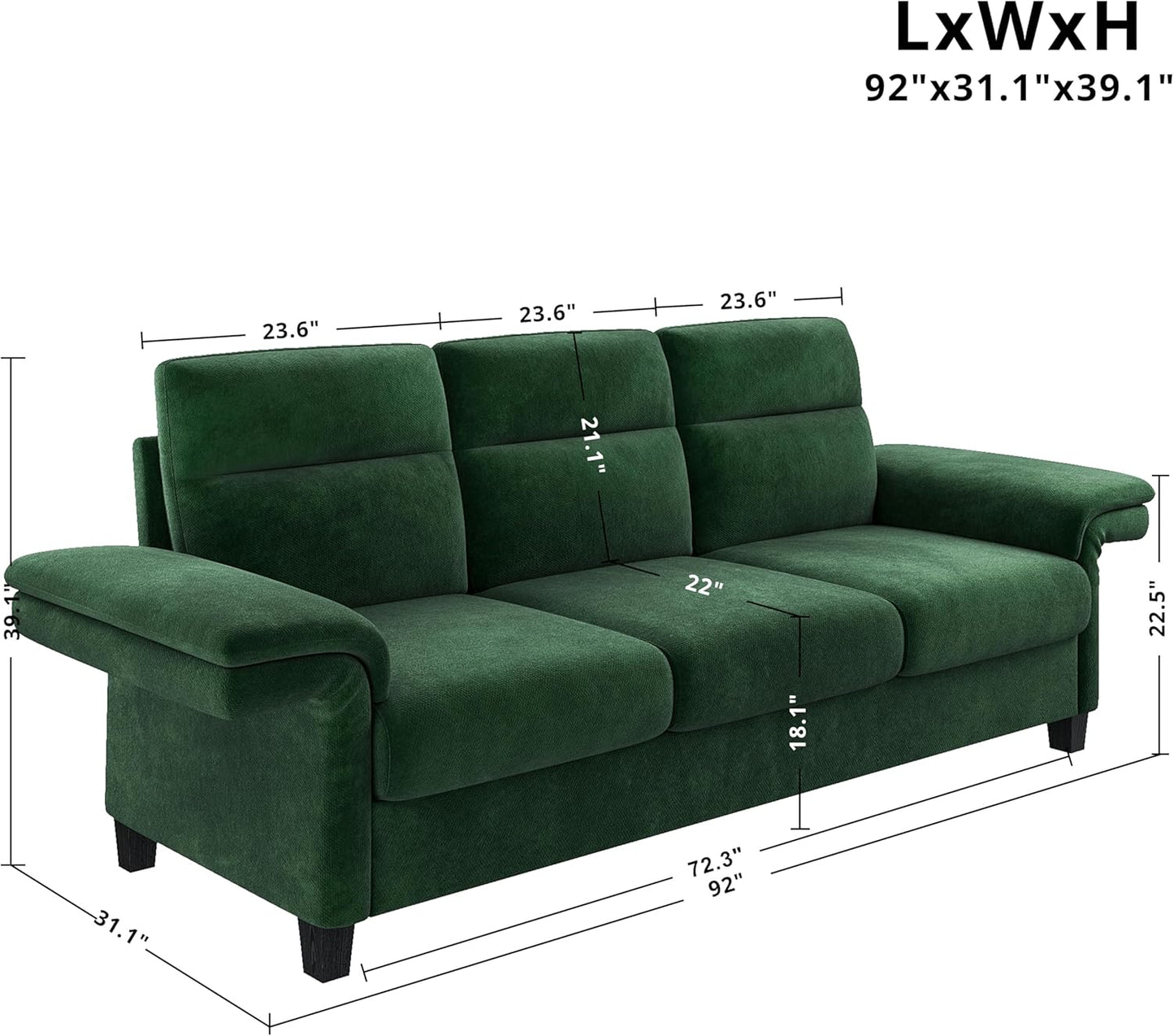 LIKIMIO 92 Inch Sofa