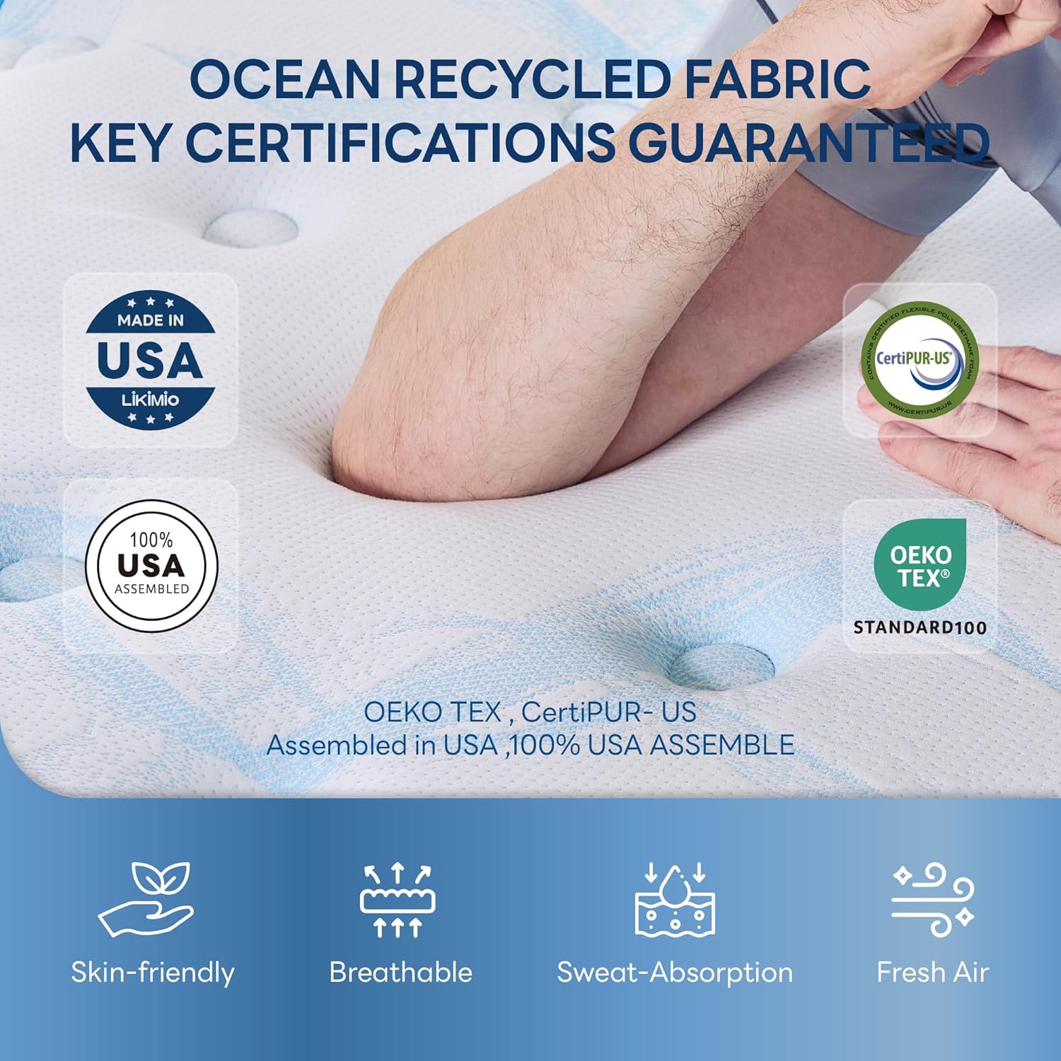 LIKIMIO 12 Inch Gel Memory Foam mattrerss, Oeko-TEX, CertiPUR-US