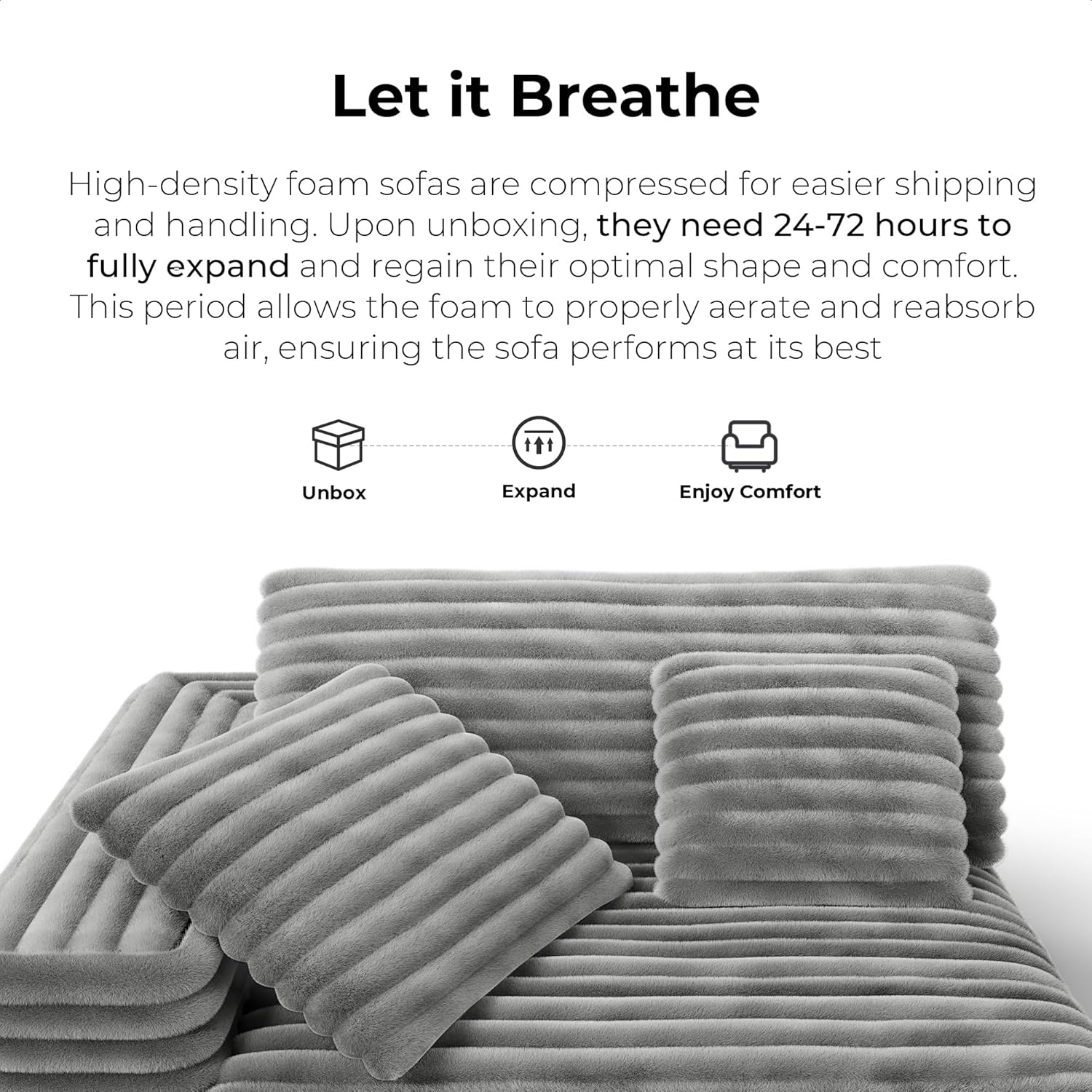 LIKIMIO 112" Plush Corduroy Loveseat