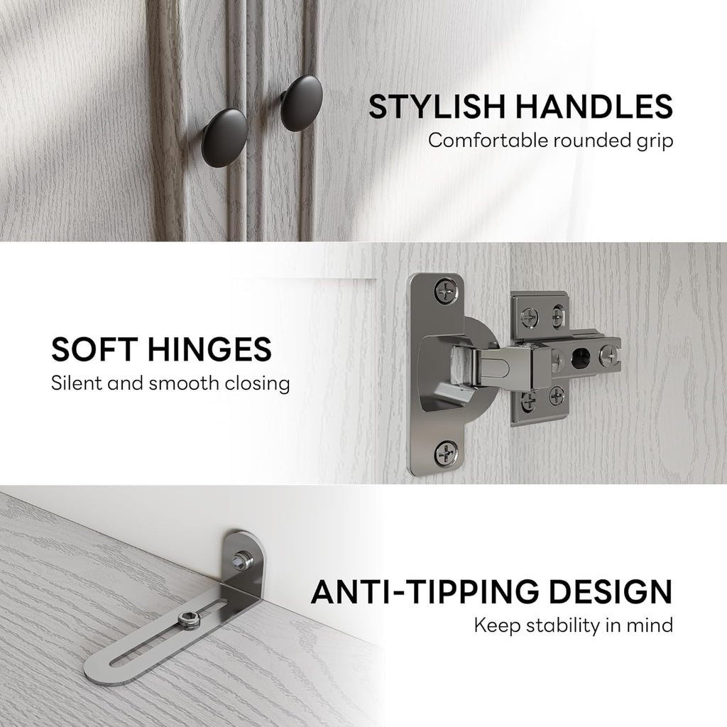 LIKIMIO Modern Glass Door Sideboard（74.8”）