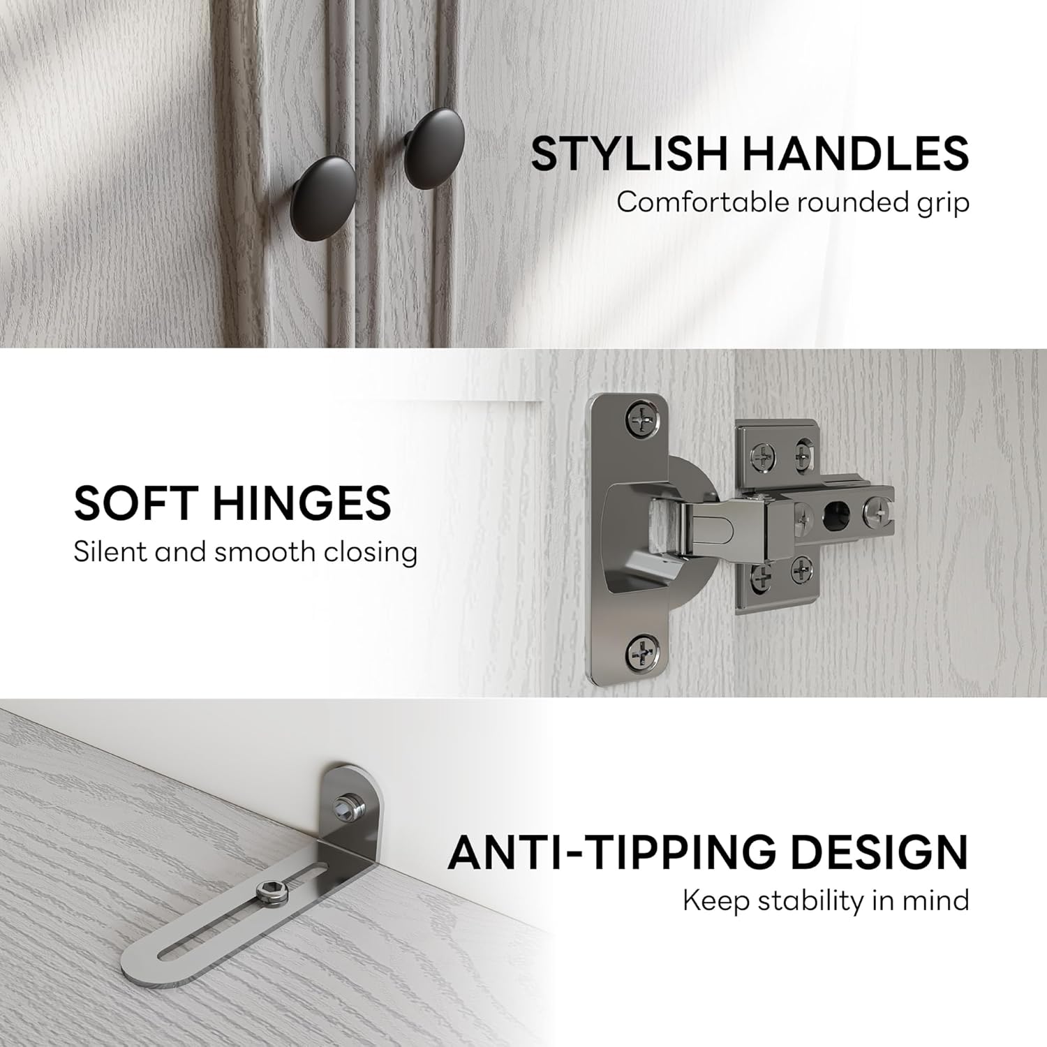 LIKIMIO Modern Glass Door Sideboard（74.8”）