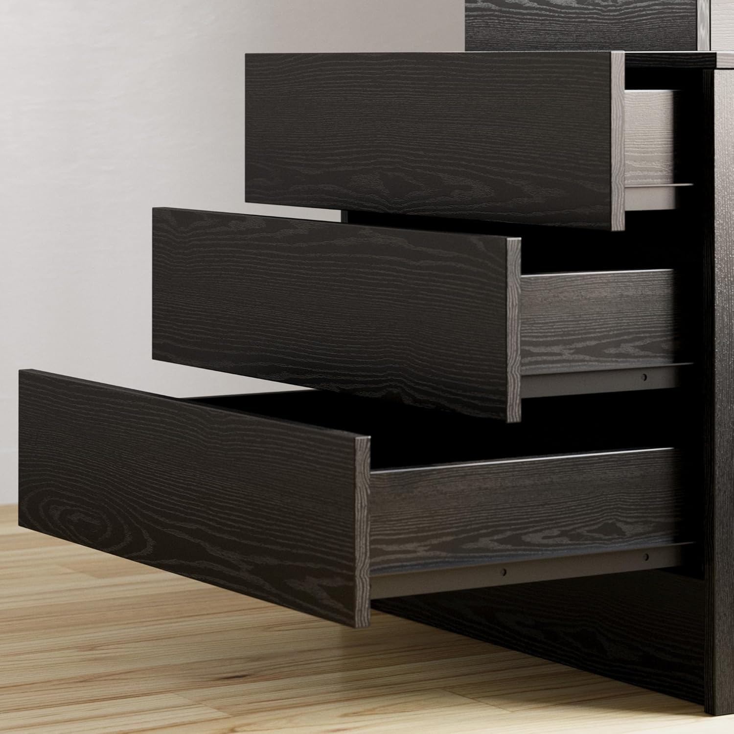 LIKIMIO LED Wood Grain Nightstand