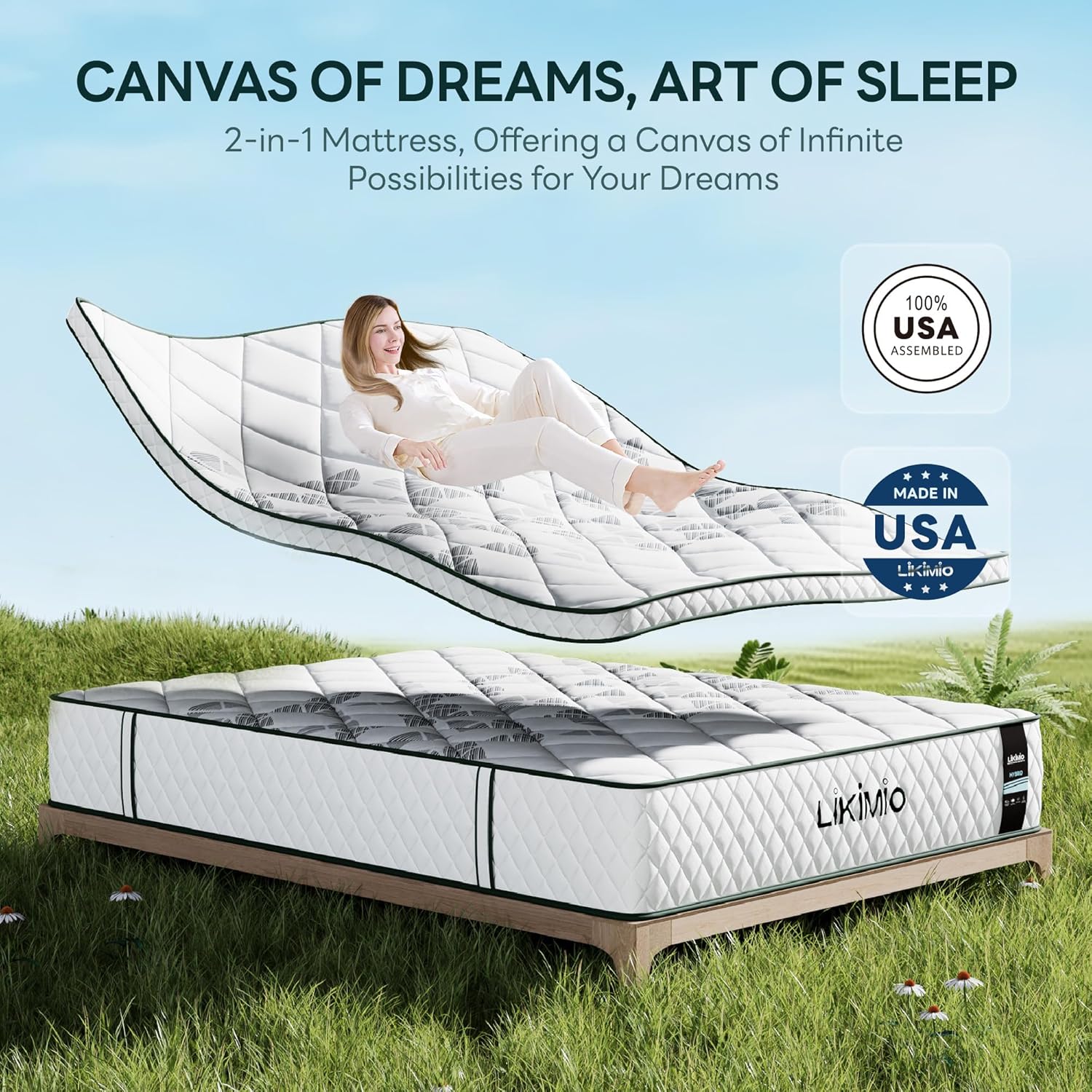 LIKIMIO Cooling Gel Memory Foam Blend Mattress - Oeko-TEX Certified