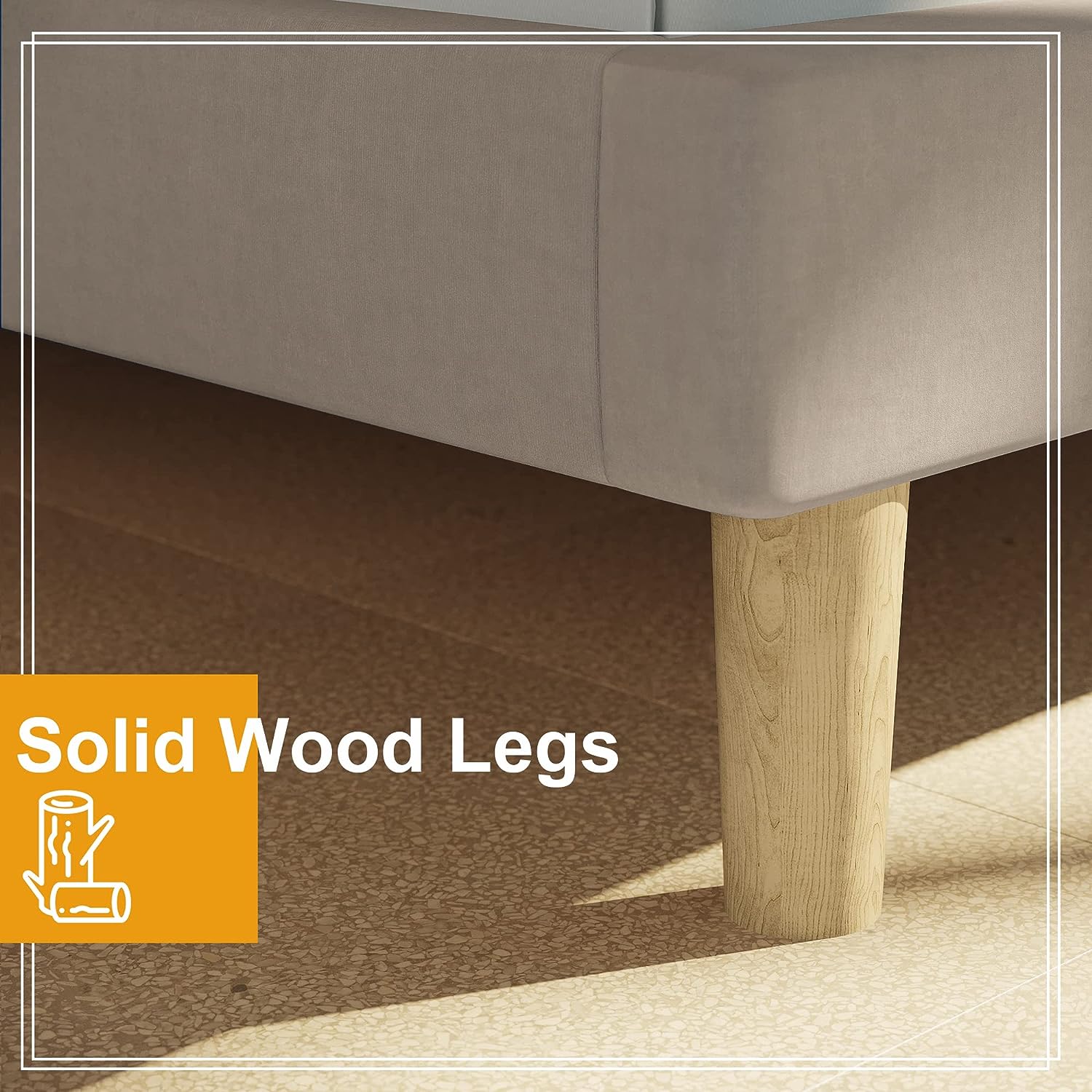 LIKIMIO Velvet Upholstered Bed Frame