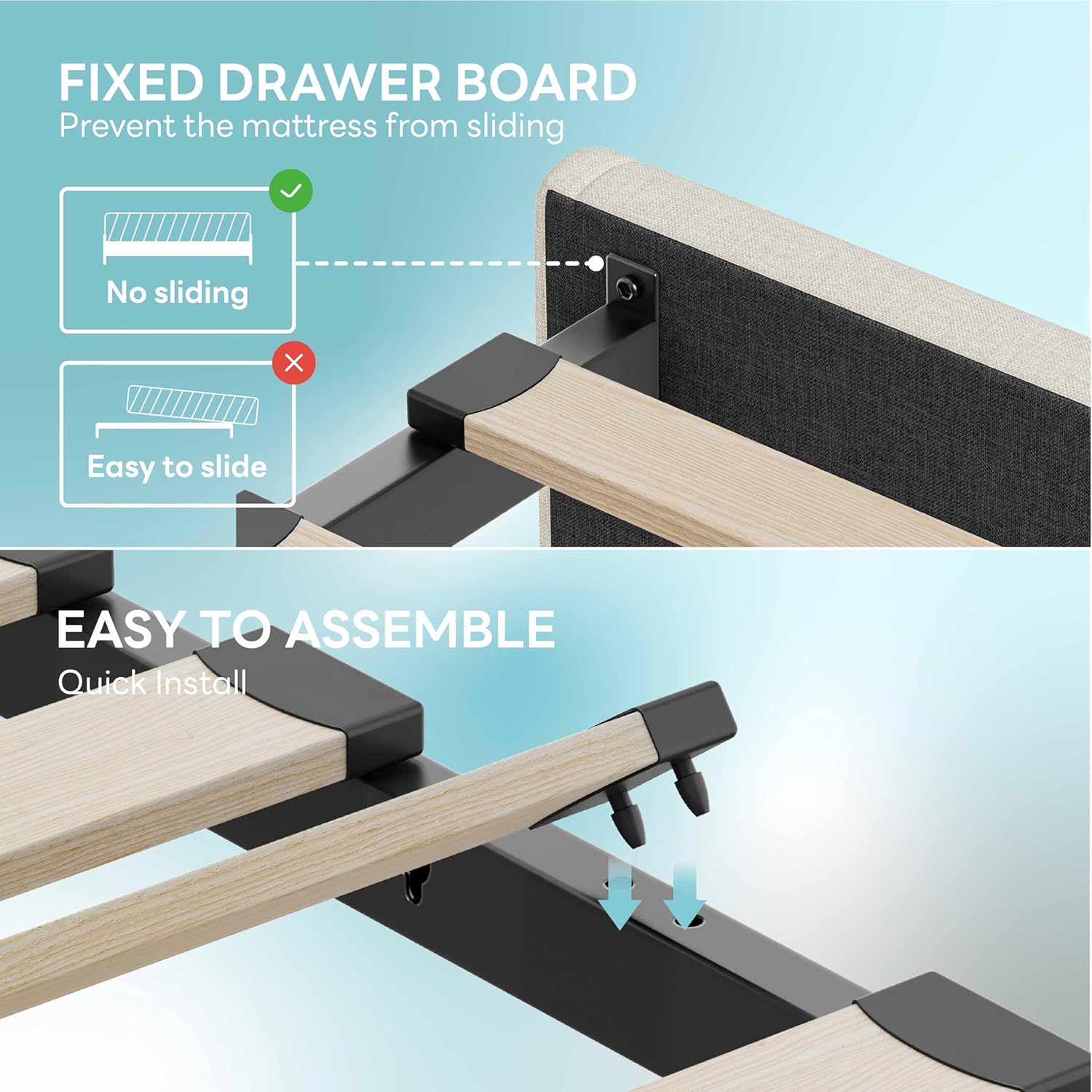 LIKIMIO Single Bed Frame with Storage