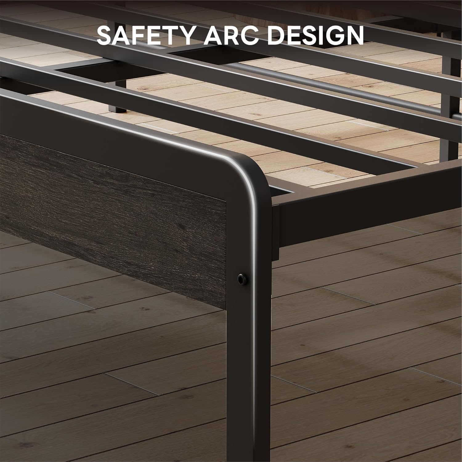 LIKIMIO Wood Grain Bed Frame