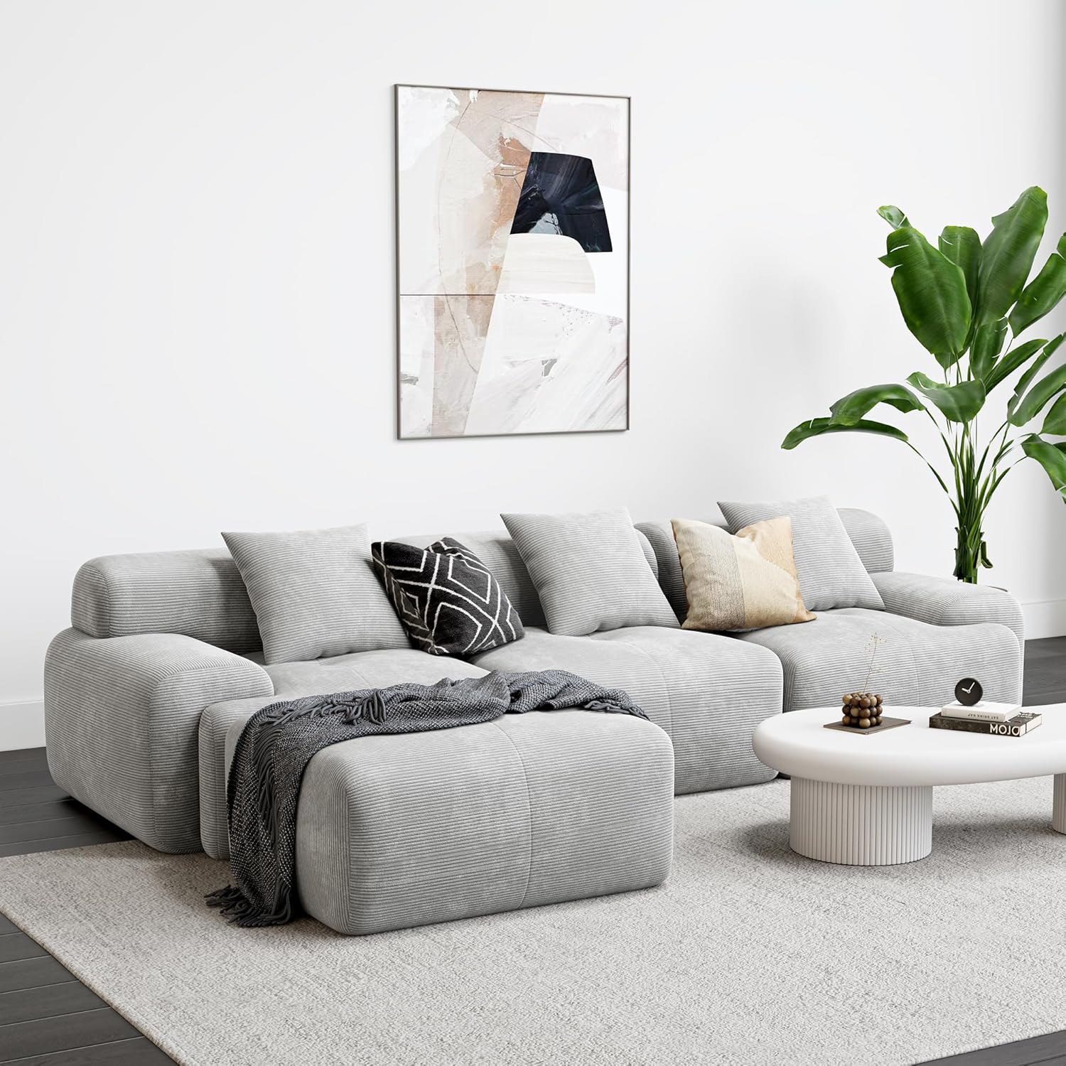 LIKIMIO 118" L-Shape Modern Modular Sofa