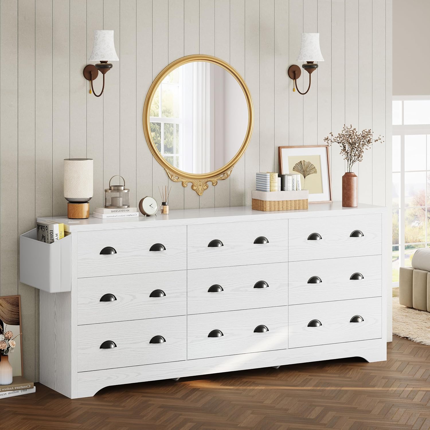 LIKIMIO Wooden 9-Drawer Dresser (63")