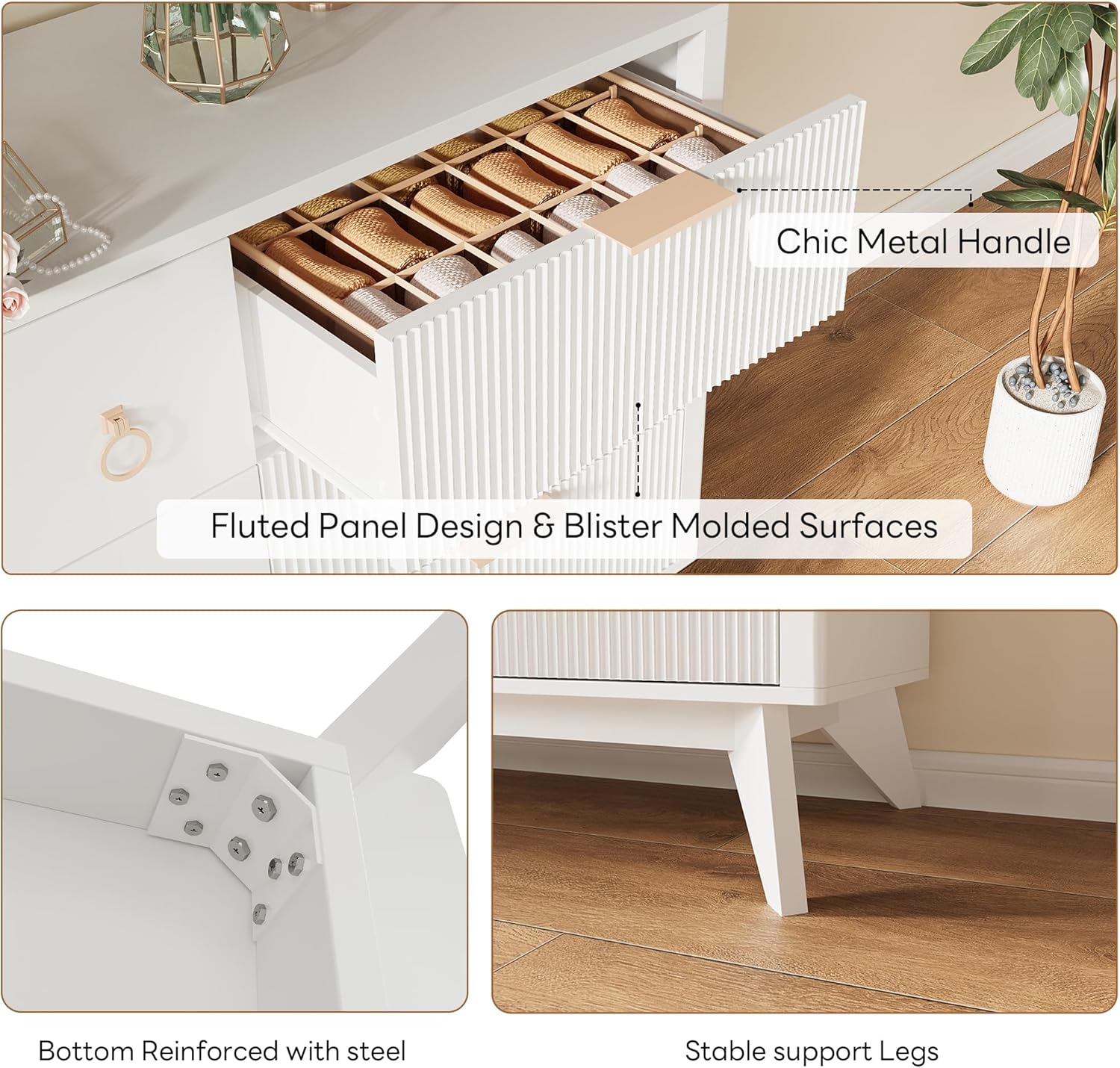 LIKIMIO Walnut 9-Drawers Dresser (55")