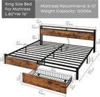 LIKIMIO Storage Retro Bed Frame