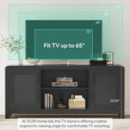 LIKIMIO TV Stand with Power Outlet for TVs up to 65", Black