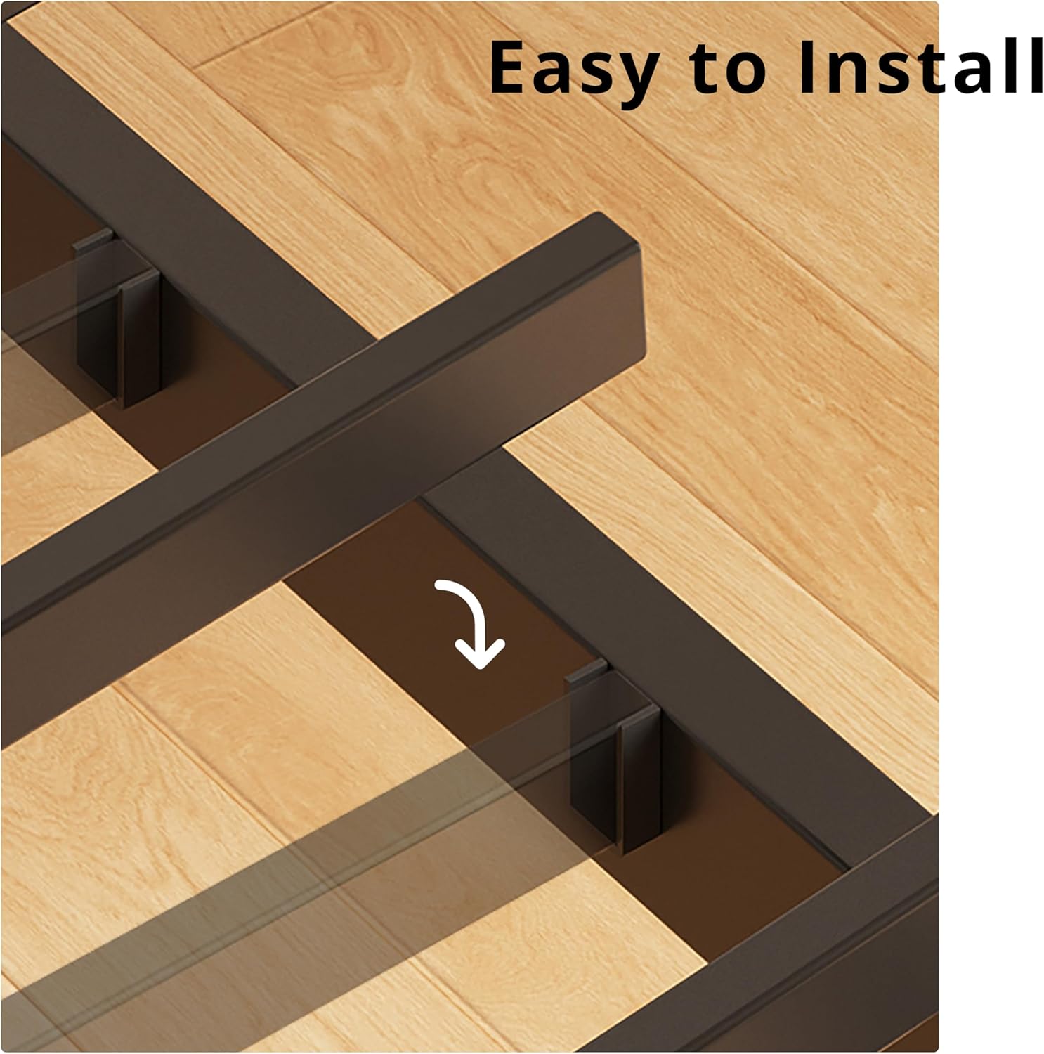 LIKIMIO Metal Bed Frame with Storage