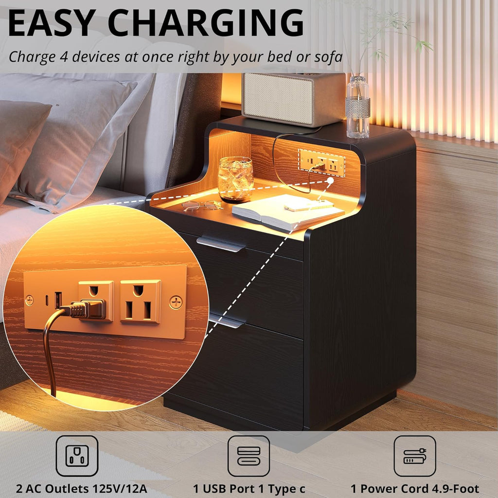 LIKIMIO Pull-Out Shelf Nightstand