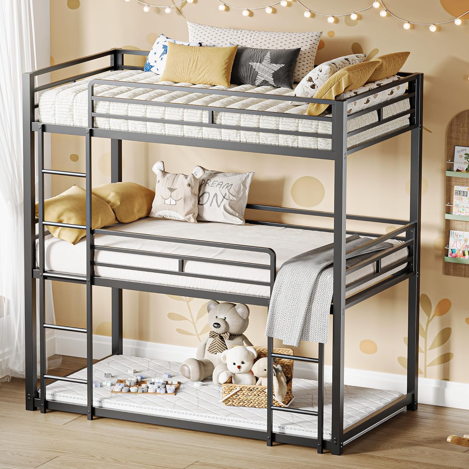 LIKIMIO Metal Dormitory Bed Frame（3-Tier）