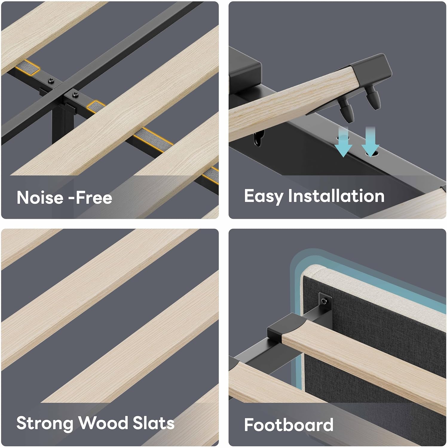 LIKIMIO Single Bed Frame with Storage