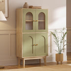 LIKIMIO 4 Doors Bathroom Storage Cabinet, Wooden Floor Cabinet
