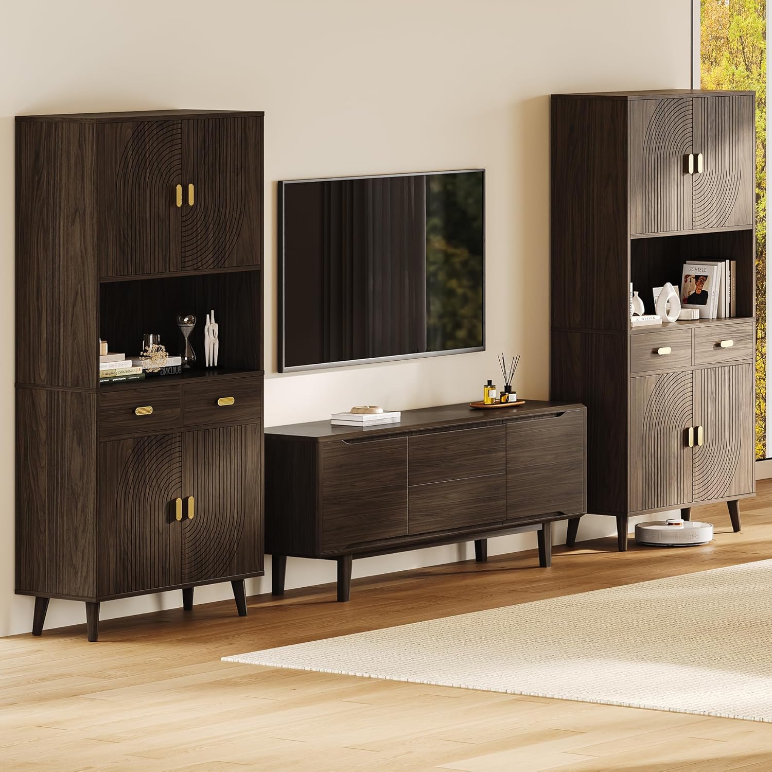 LIKIMIO Adjustable Shelves Pantry Cabinet