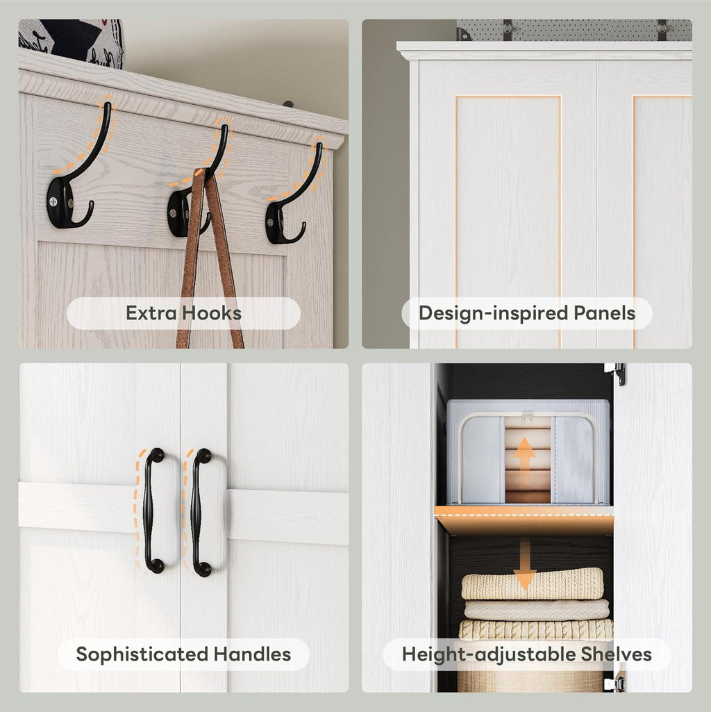 LIKIMIO Semi-mirror Storage Closet（70.35“）