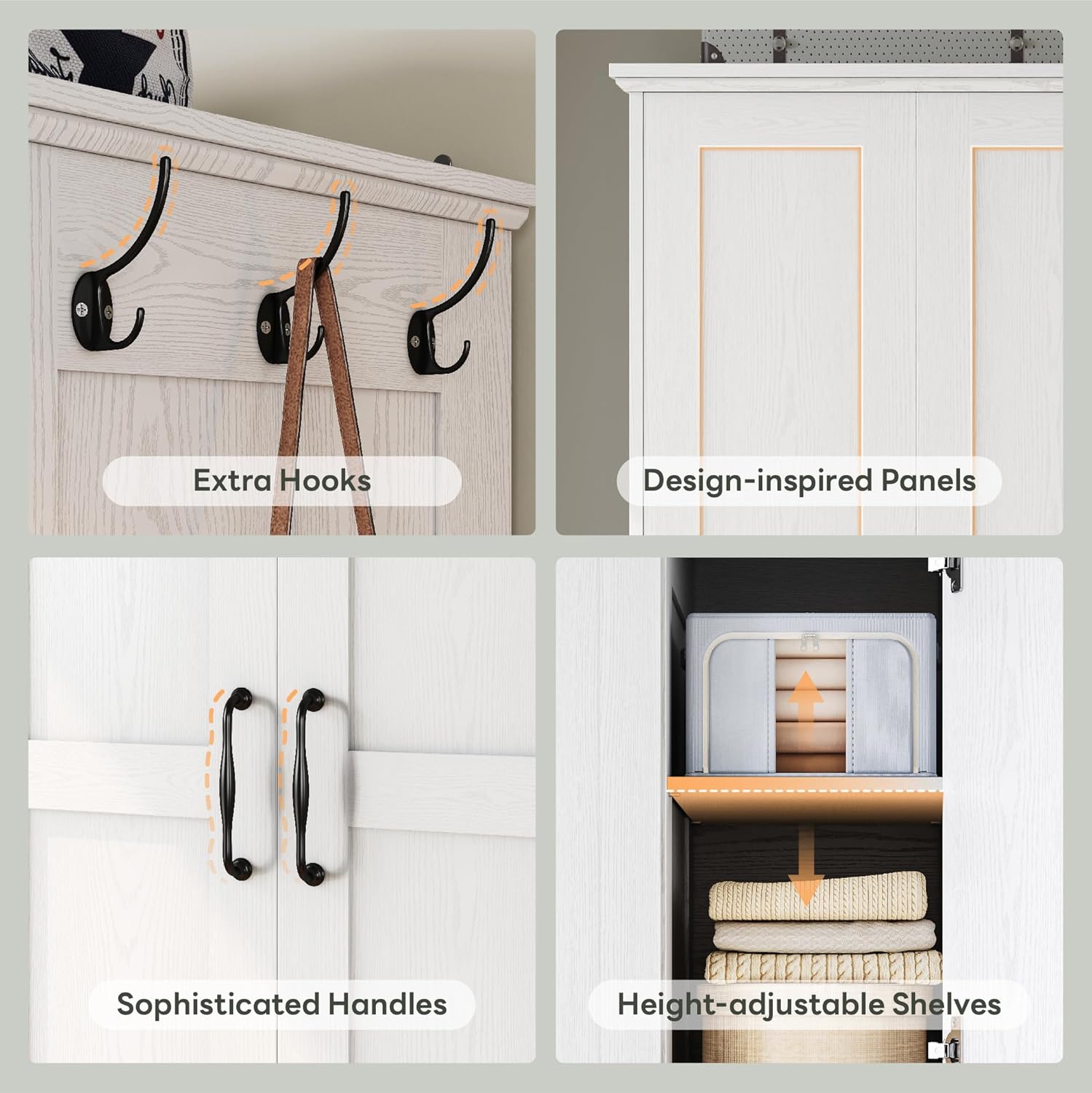 LIKIMIO Semi-mirror Storage Closet（70.35“）