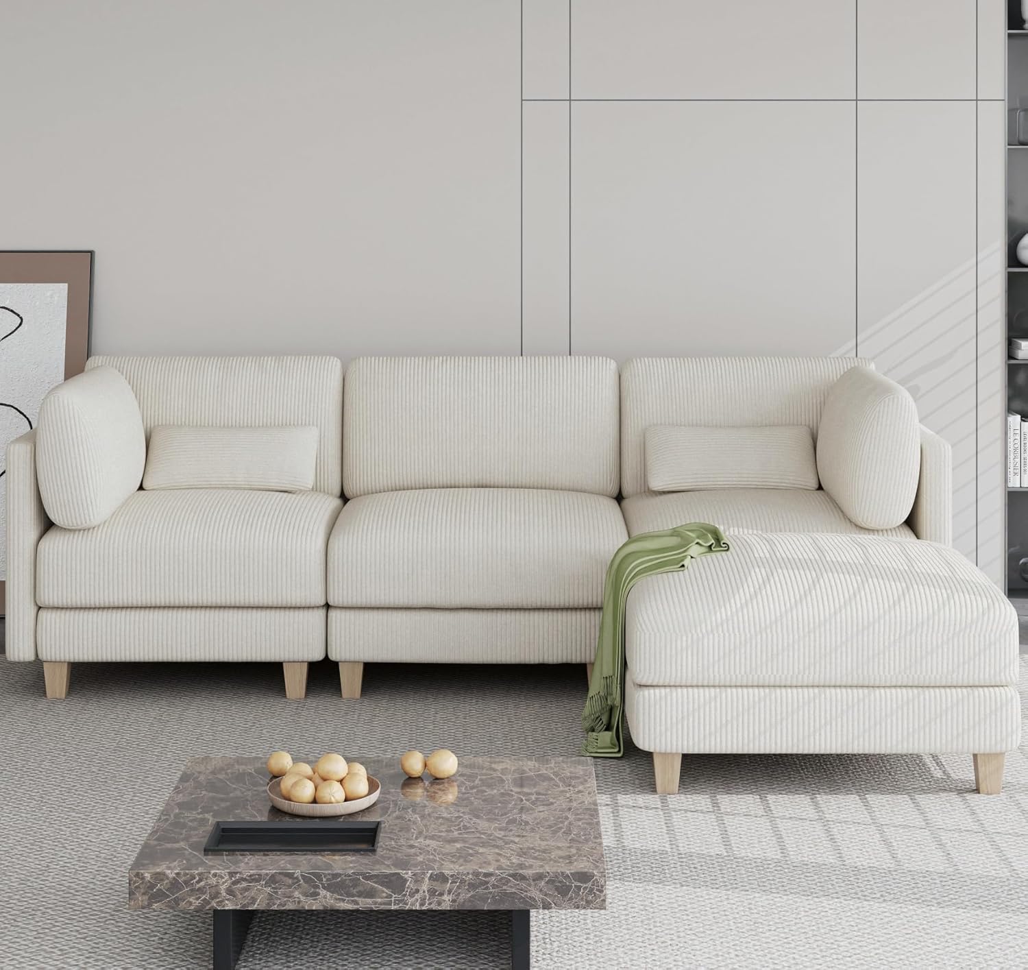 LIKIMIO 91.1" L-Shaped Sectional Sofa