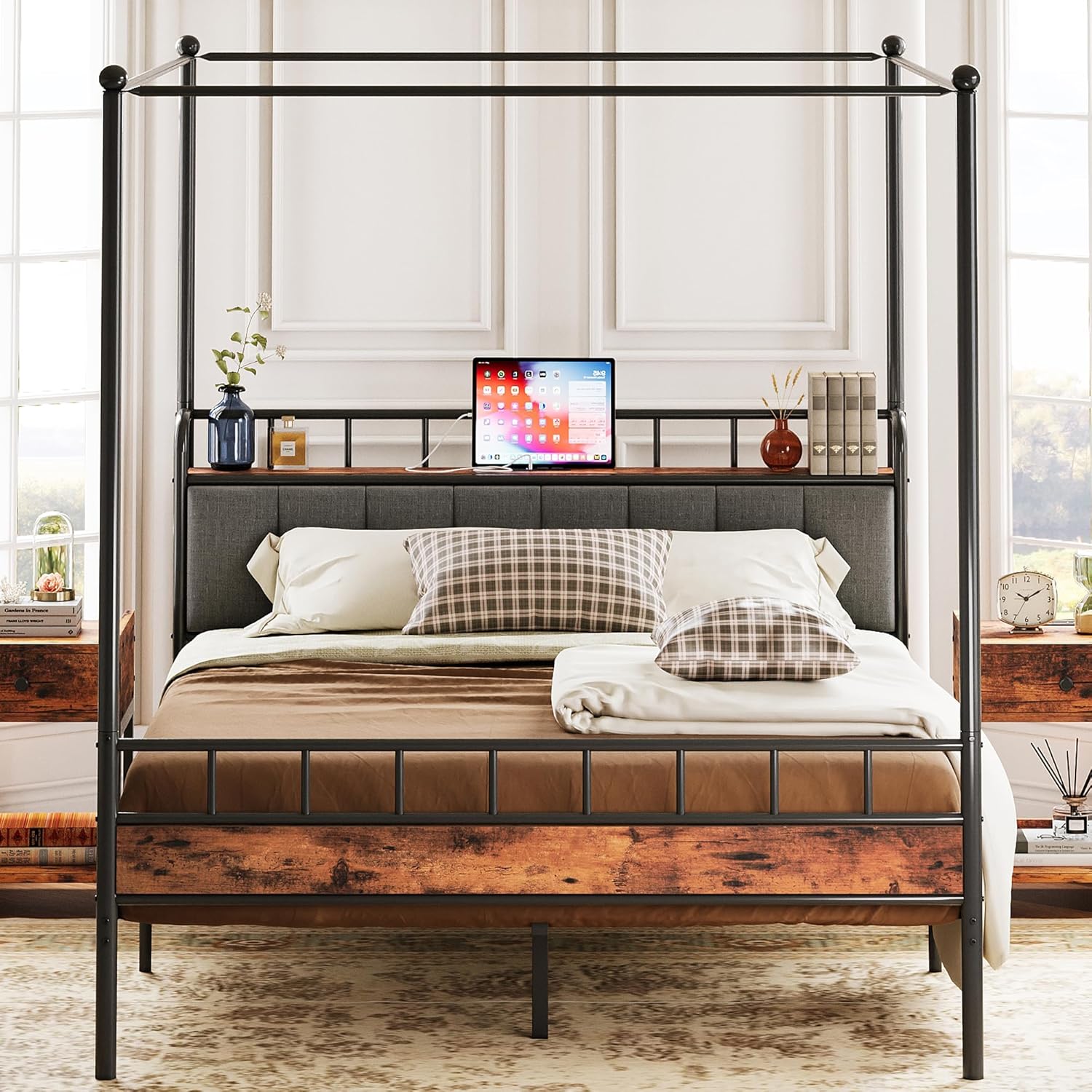 LIKIMIO Canopy Bed Frame