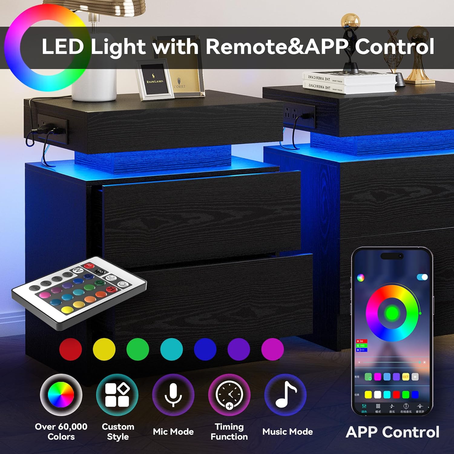 LIKIMIO LED Socket Nightstand