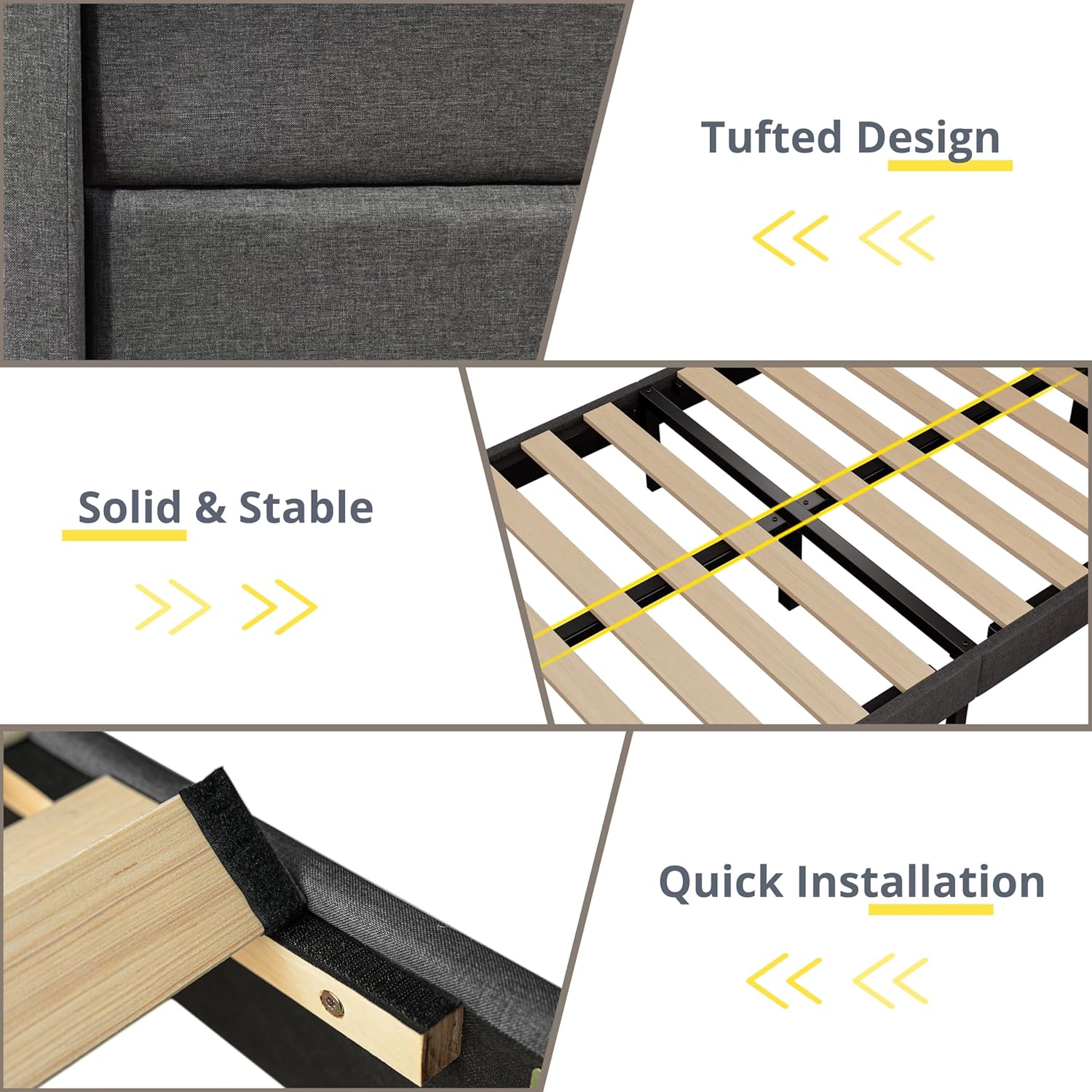 LIKIMIO Double Bed Frame（Storage & Socket Headboard）