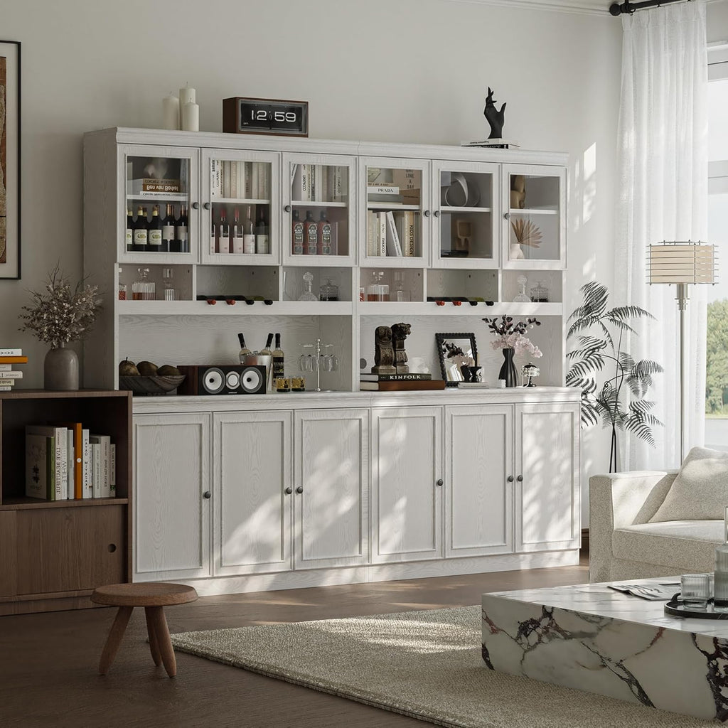 LIKIMIO Modern Glass Door Sideboard（74.8”）