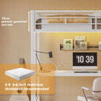 LIKIMIO LED Metal Loft Bed Frame