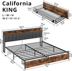 LIKIMIO Charging Storage Bed Frame