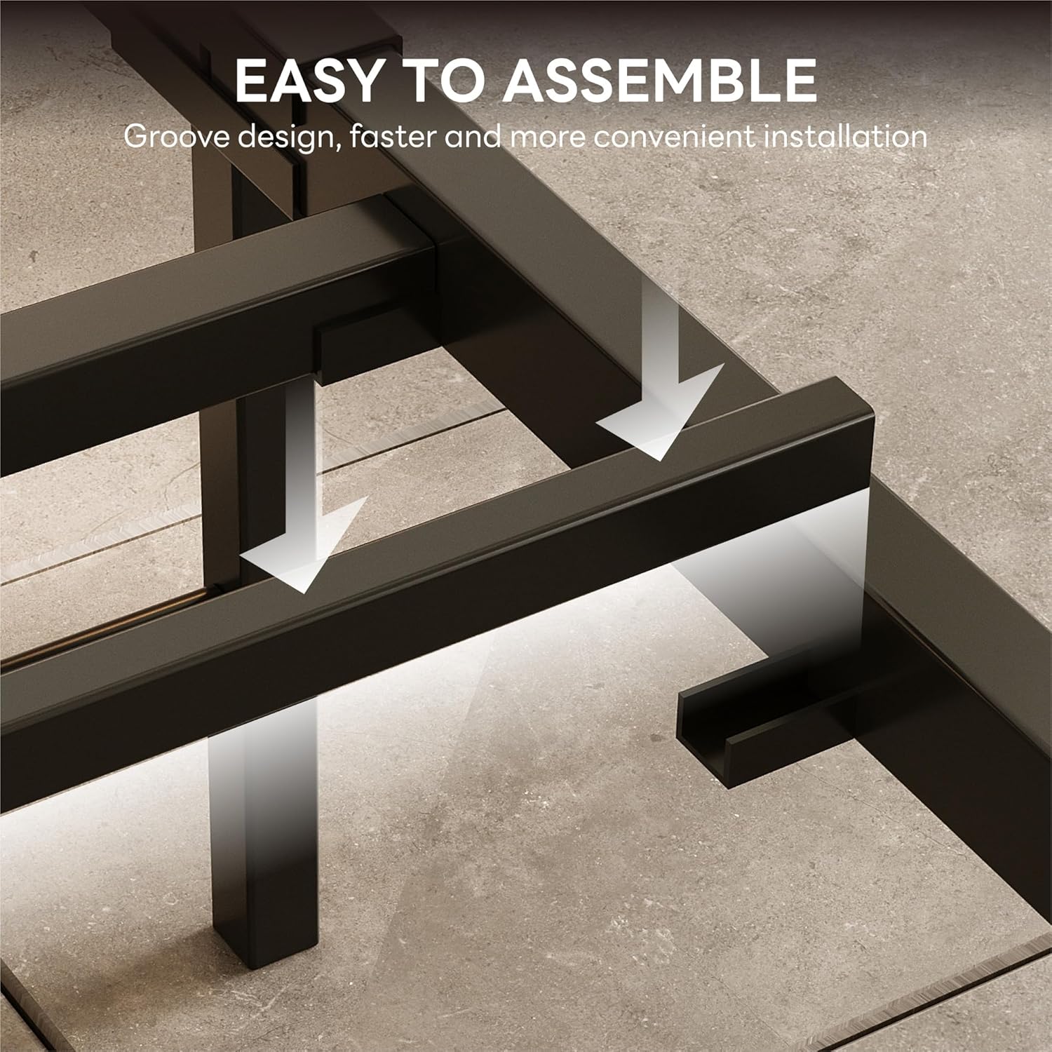 LIKIMIO Wood Grain Bed Frame