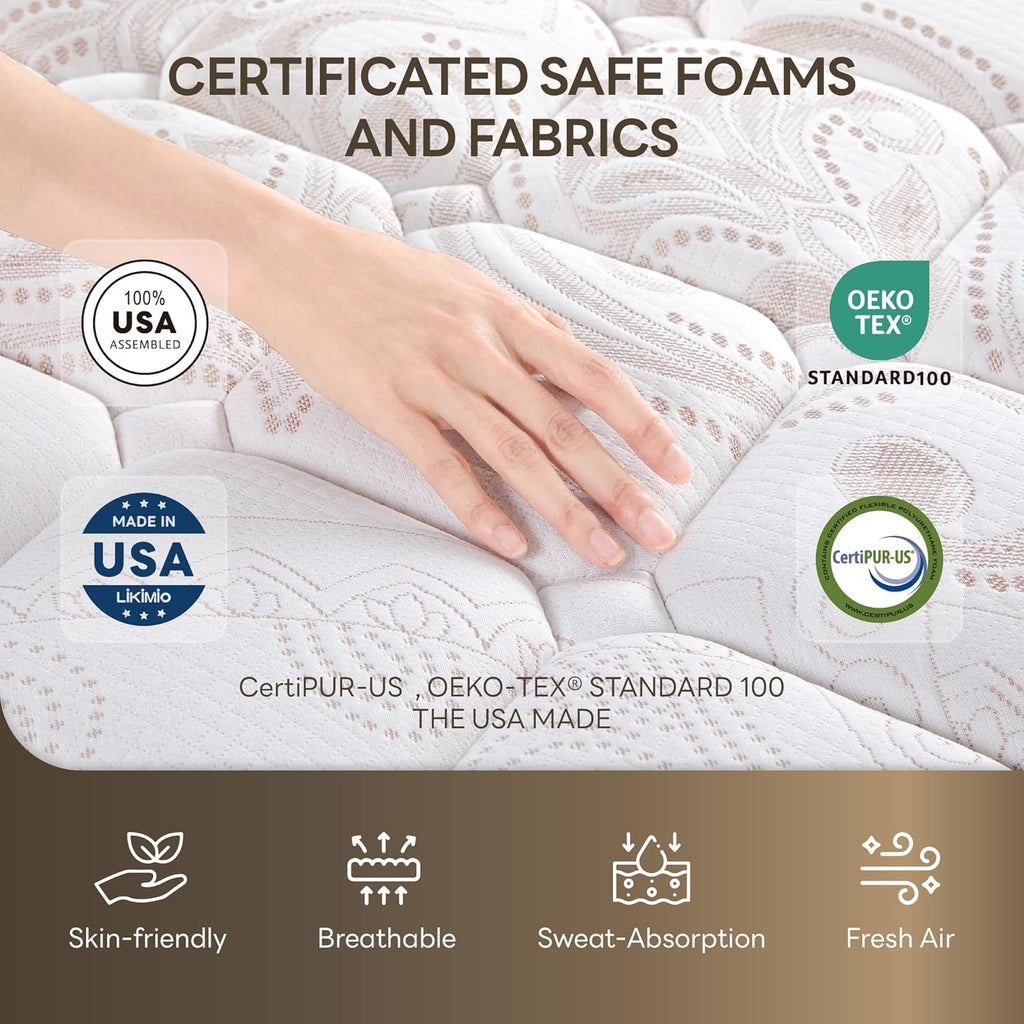 LIKIMIO Gel Memory Foam, Fiberglass Free, CertiPUR-US Certified