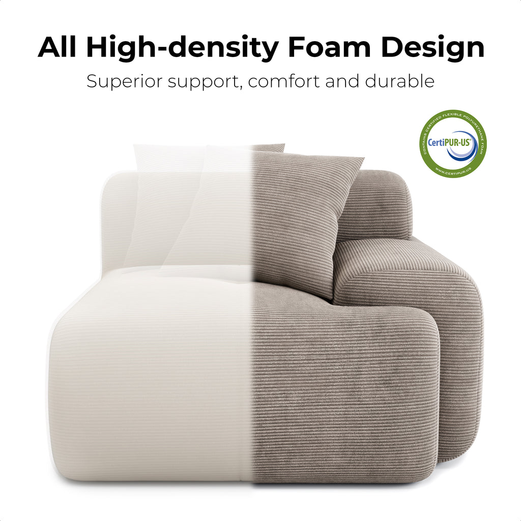LIKIMIO 118" L-Shape Modern Modular Sofa