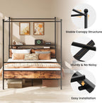 LIKIMIO Multifunctional Four-Post Bed Frame