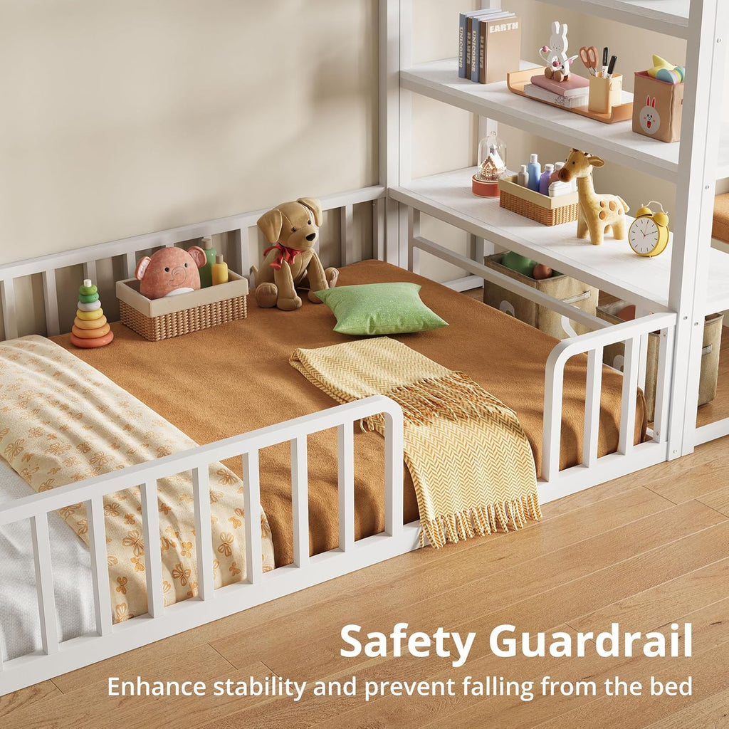 LIKIMIO Floor-standing Storage Loft Bed Frame