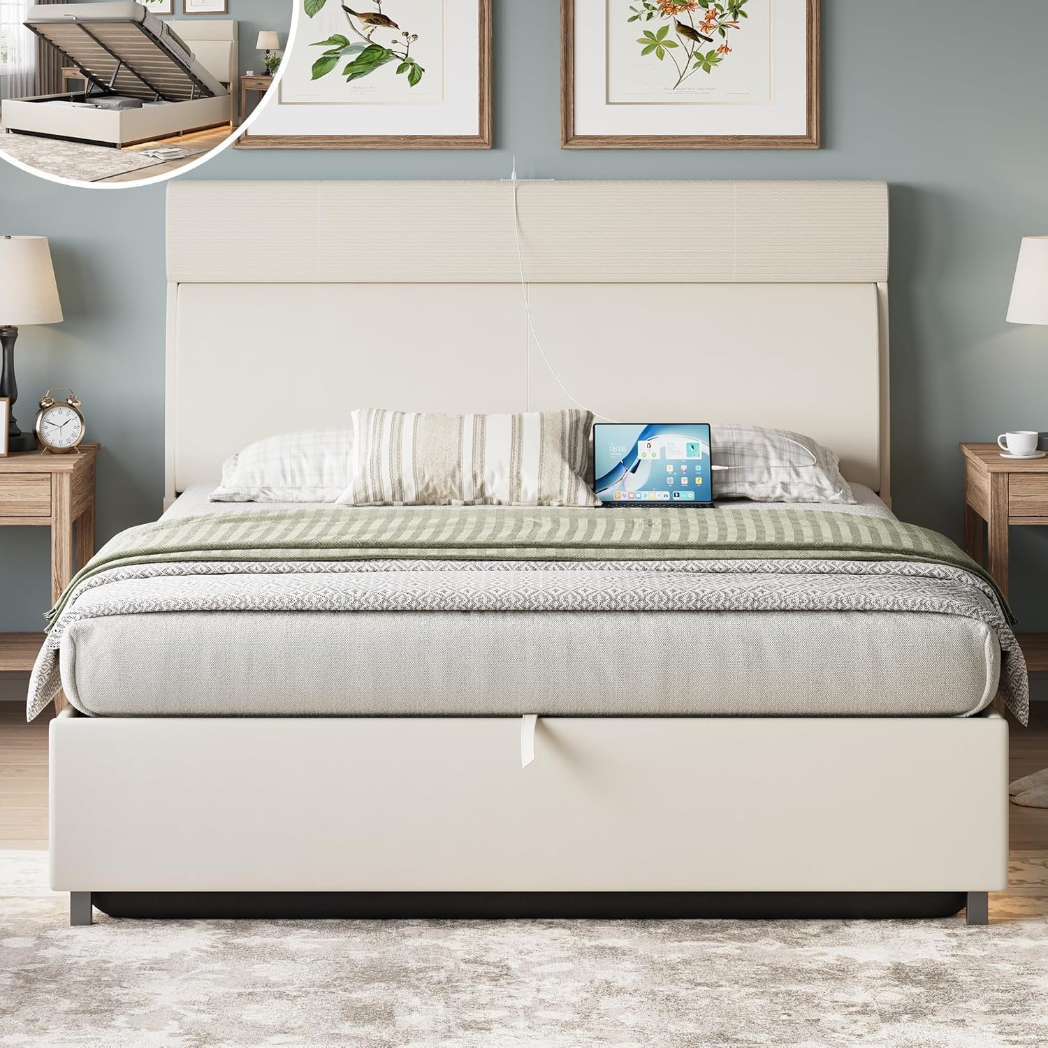 LIKIMIO Liftable Storage Bed Frame