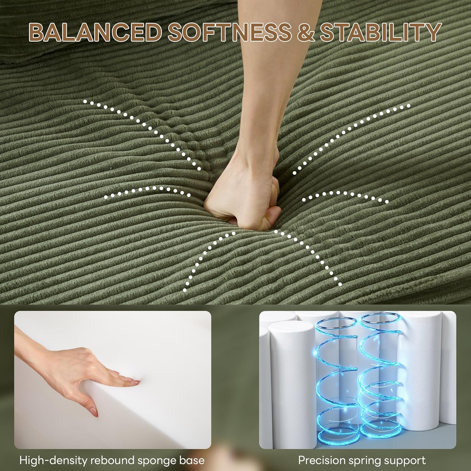 LIKIMIO L-Shaped Cloud Boneless Sofa（110“）