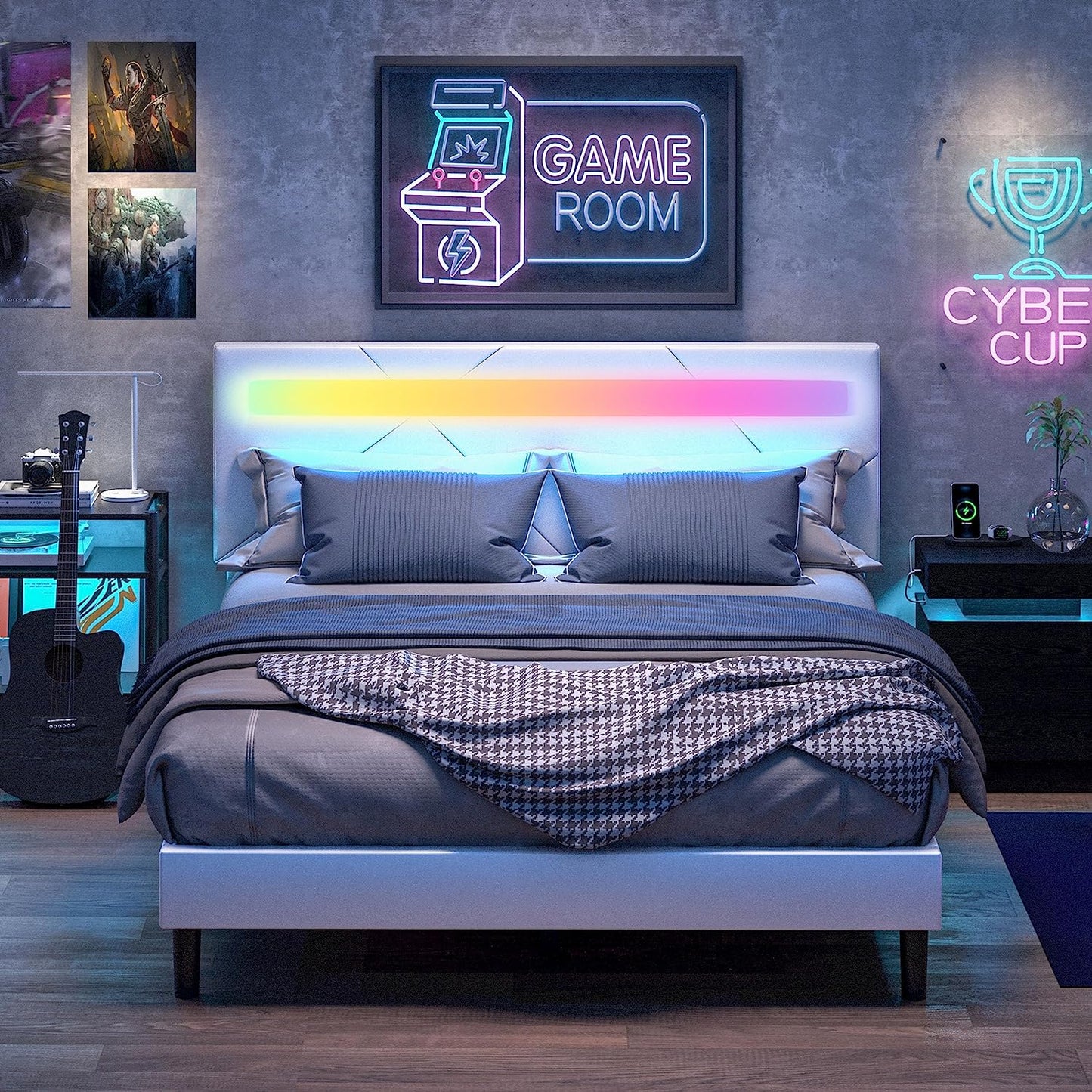 LED Modern Full Bed Frame