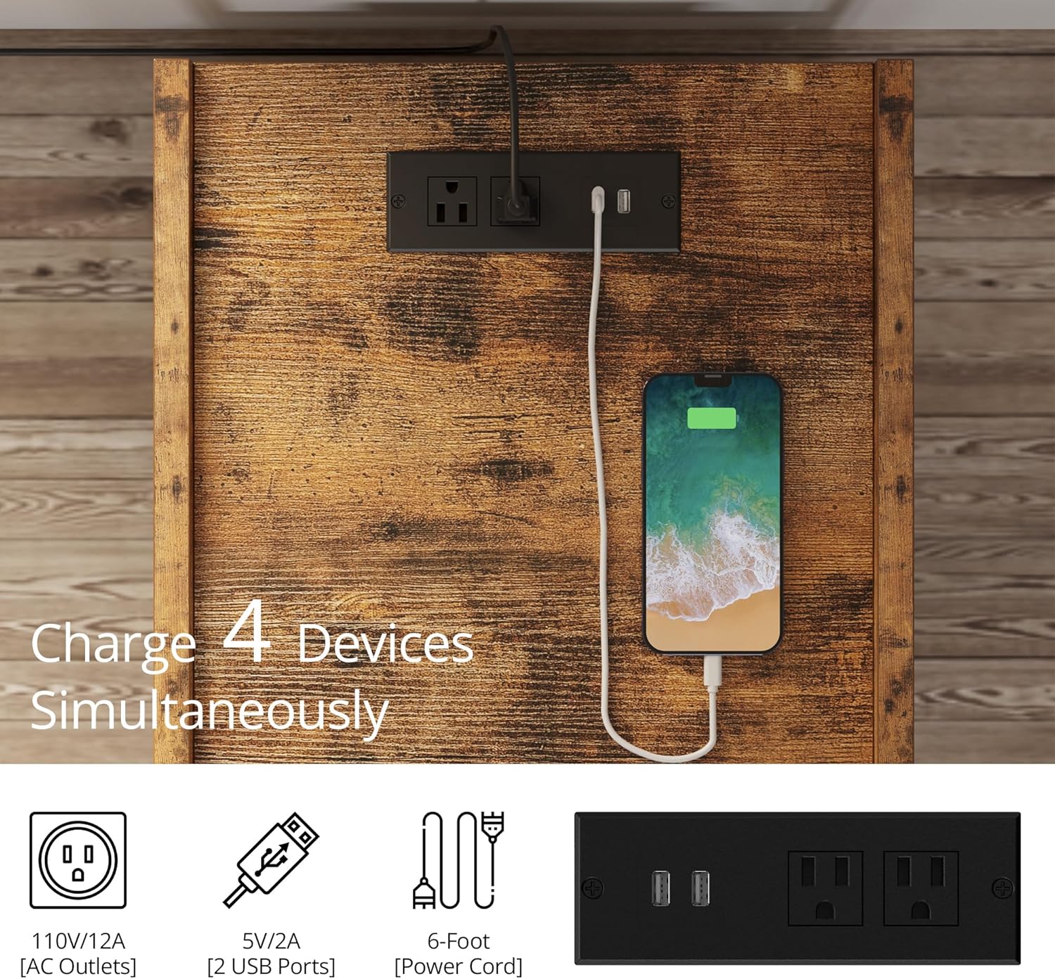 LIKIMIO Retro Charging Nightstand