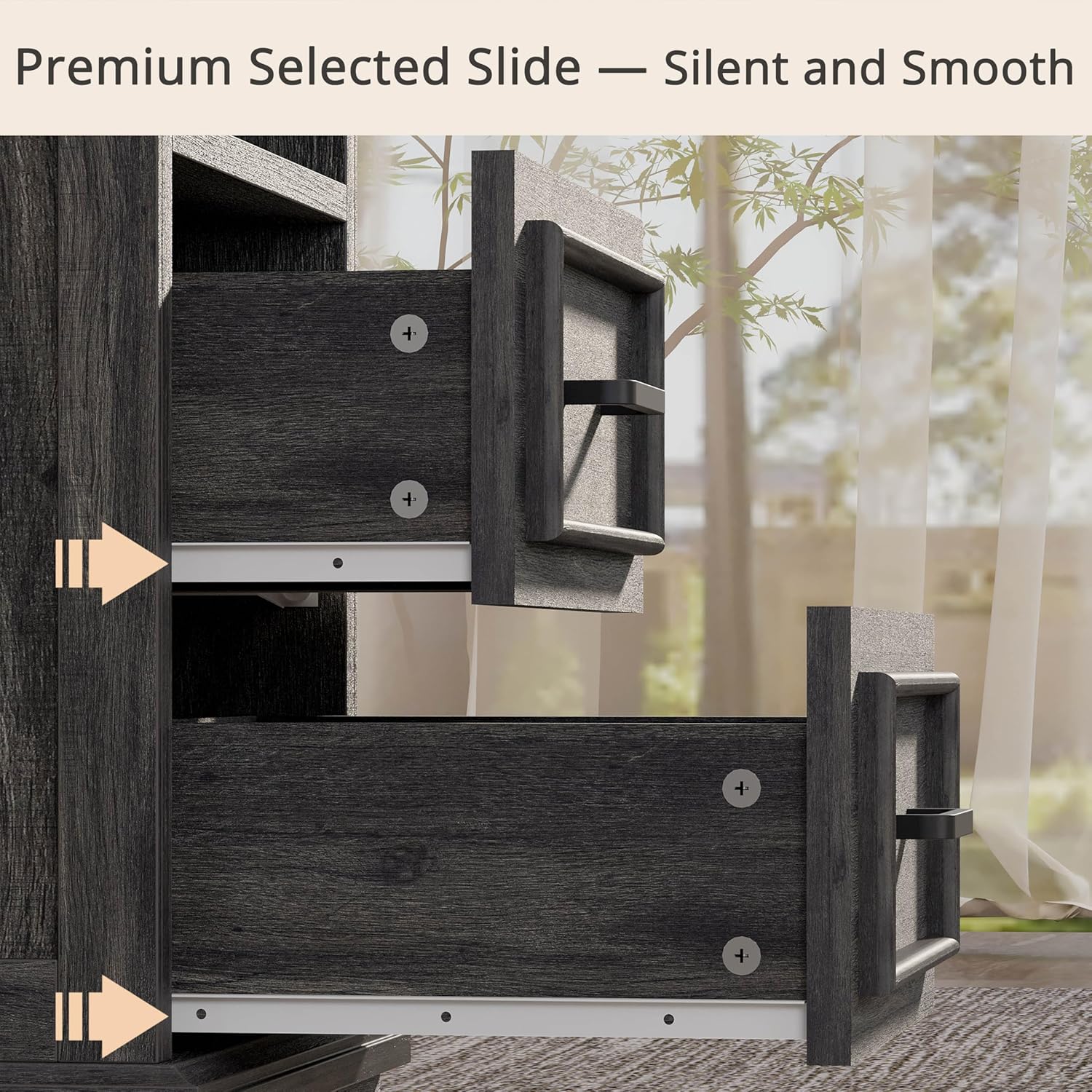 LIKIMIO Rustic Wood Nightstand