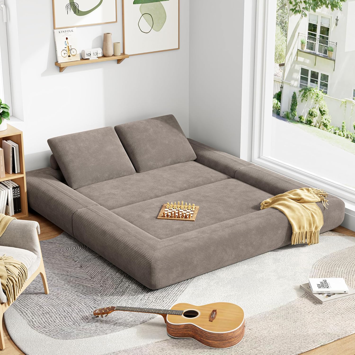 LIKIMIO 3-in-1 Convertible Sofa Bed & Foldable Mattress