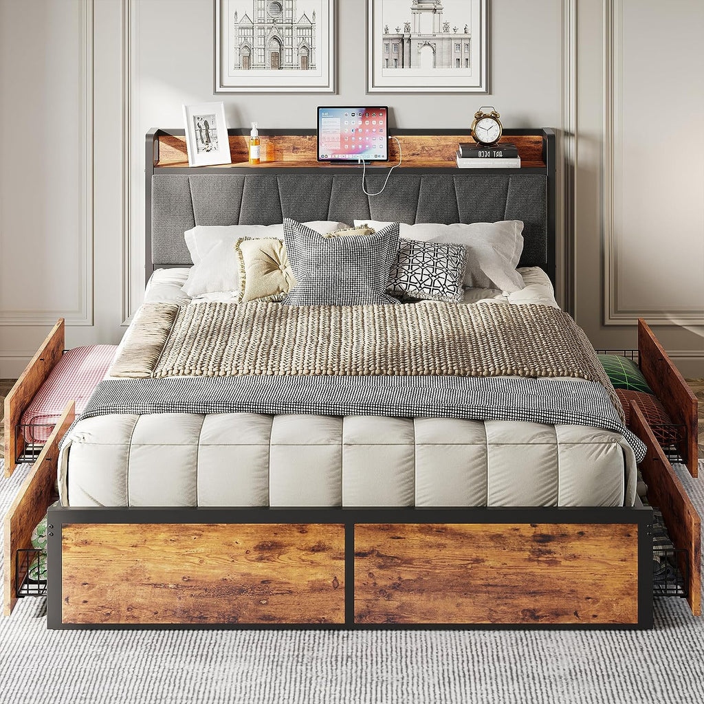 LIKIMIO Storage & Charging Board Bed Frame