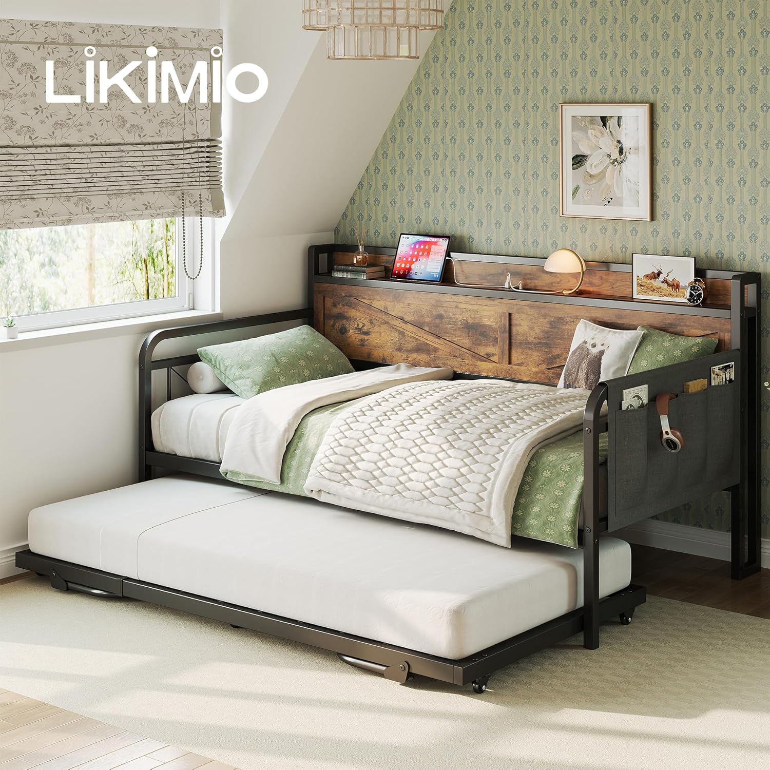 LIKIMIO Trundle Sofa Bed Frame