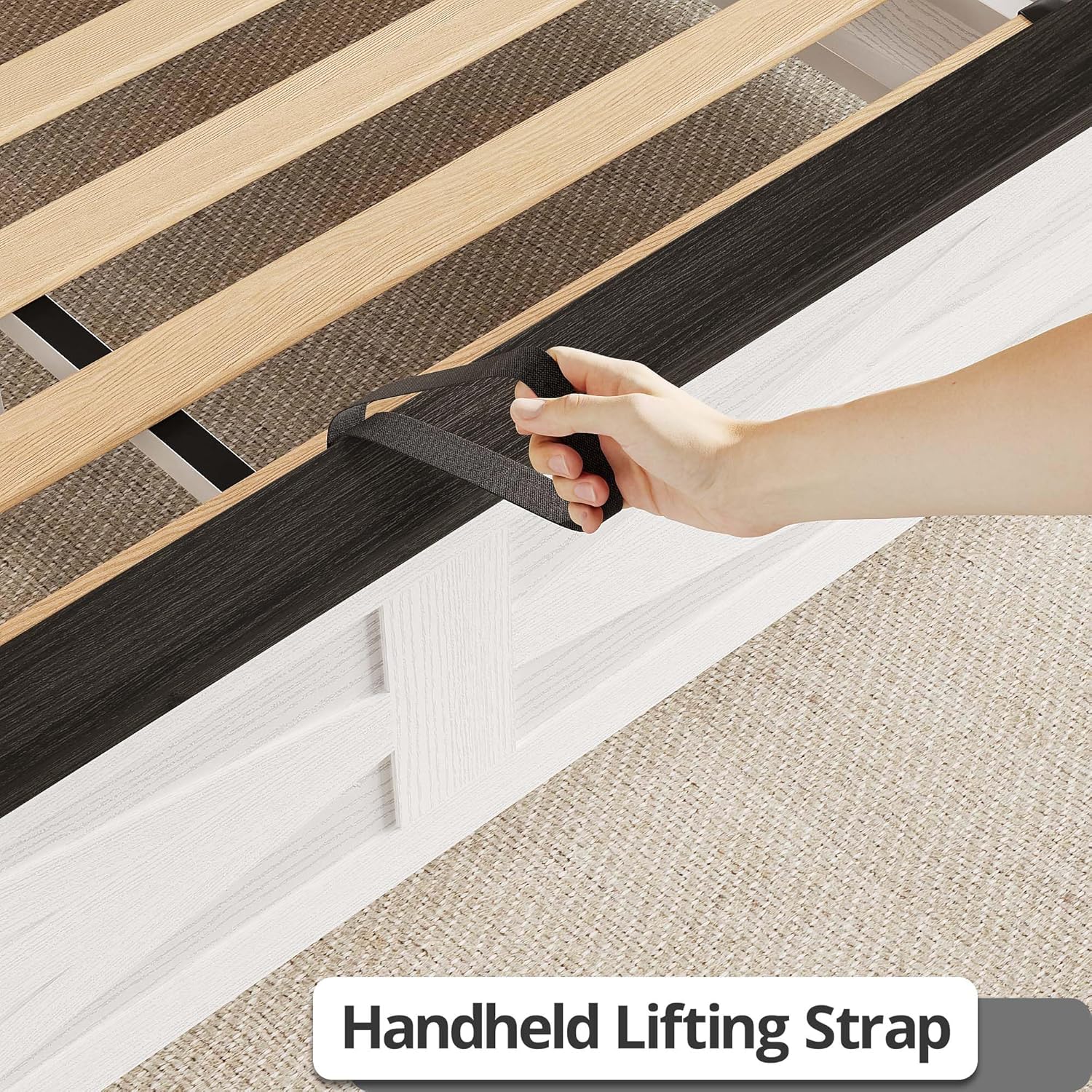 LIKIMIO Liftable Storage Solid Wood Bed Frame